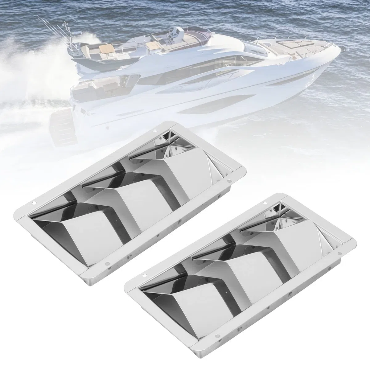 1 Paio 210x110mm Marine Air Vent Cover 3 Slot Rettangolo Feritoia Acciaio Inossidabile 304 Griglia di Ventilazione Dell'Aria Per Barche Otturatore di Sfiato Universale Per Barche