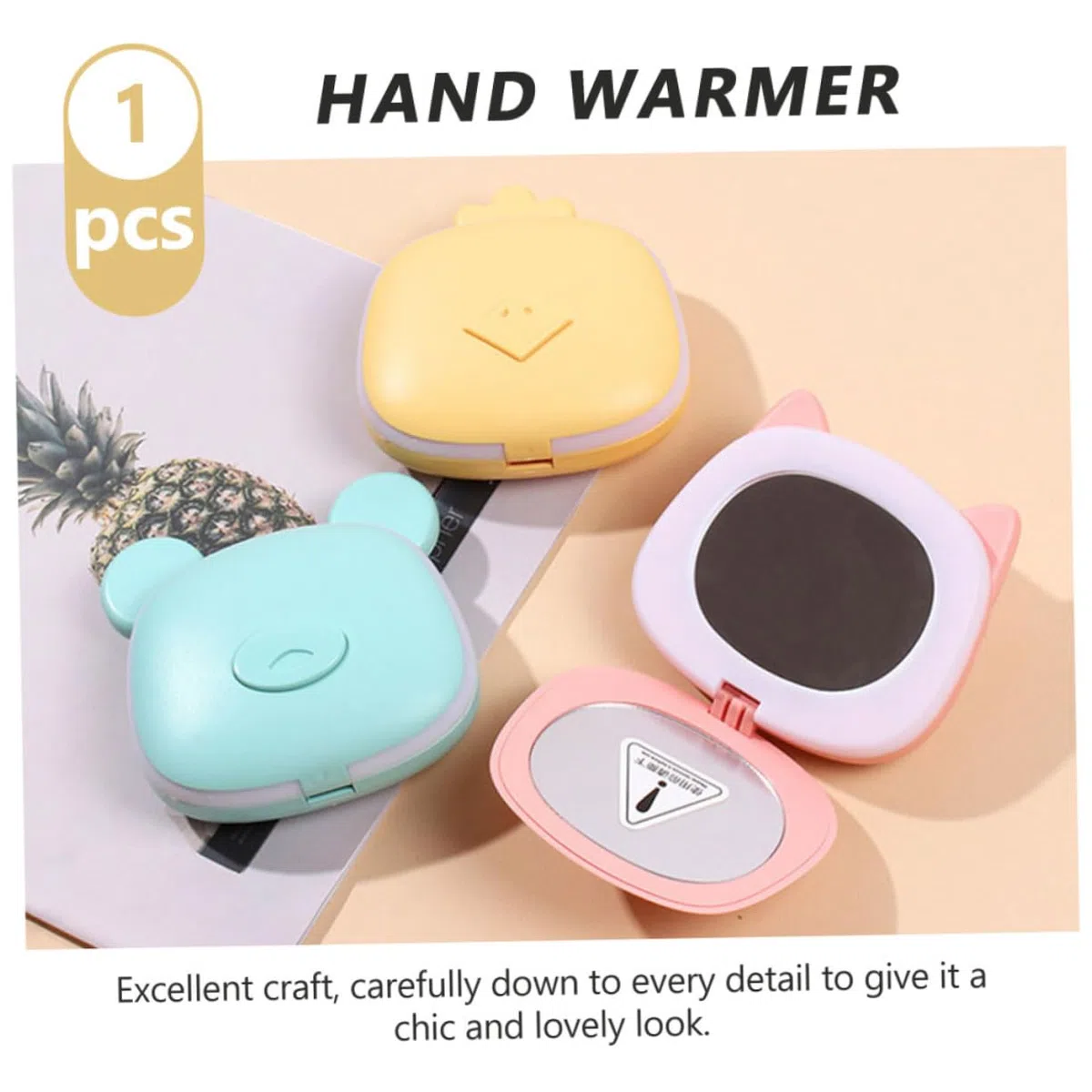 BESPORTBLE 3pezzi Mini Scaldamani Usb Ricaricabile Portatile e Regali Design Giallo