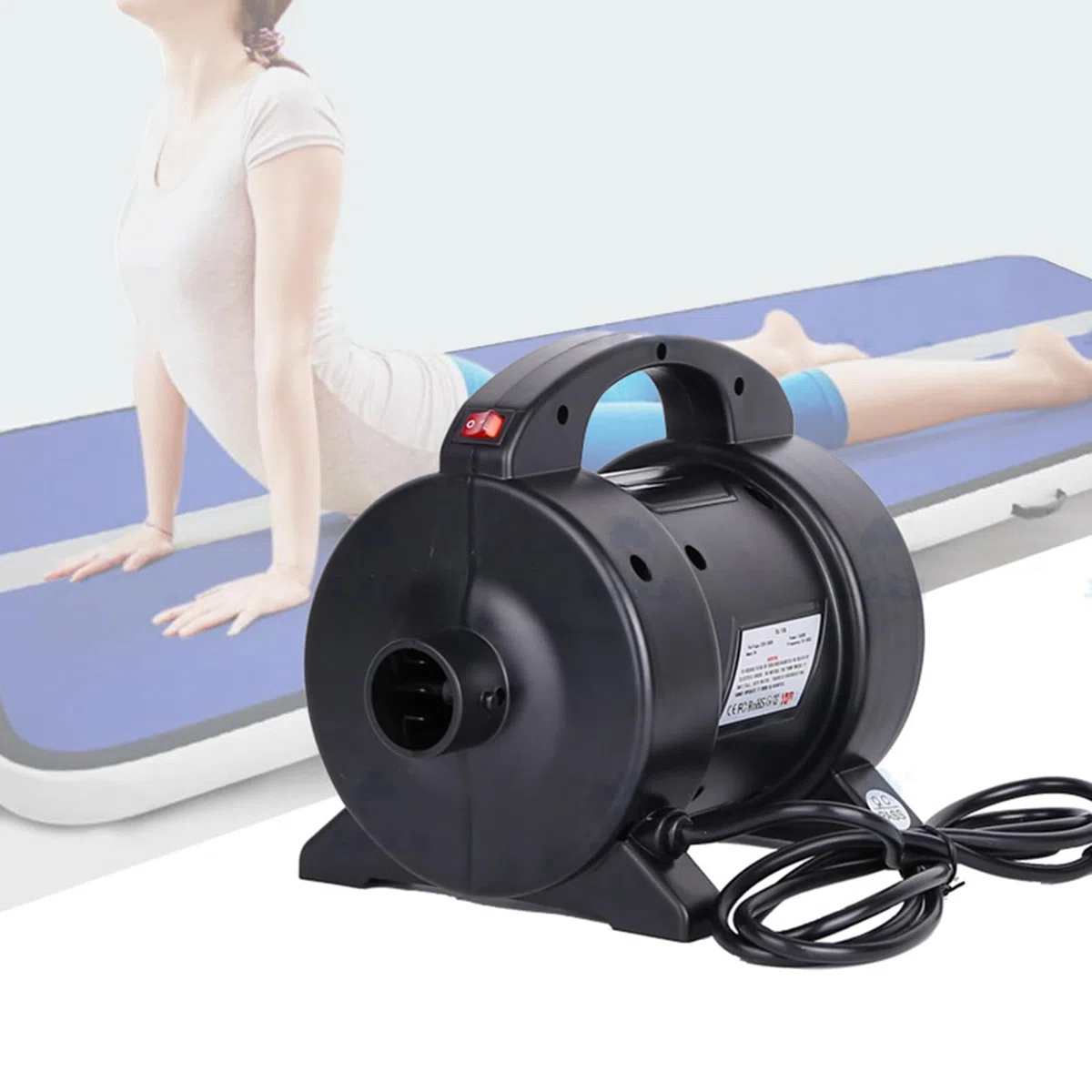 Kavolet 1600W Pompa Elettrica, Pompa Portatile per Materasso Gonfiabile a Rapido Gonfiaggio Pompa ad Aria Elettrica Gonfiatore Deflatore con 2 Ugelli per Schlauchboot, Tavola da Surf