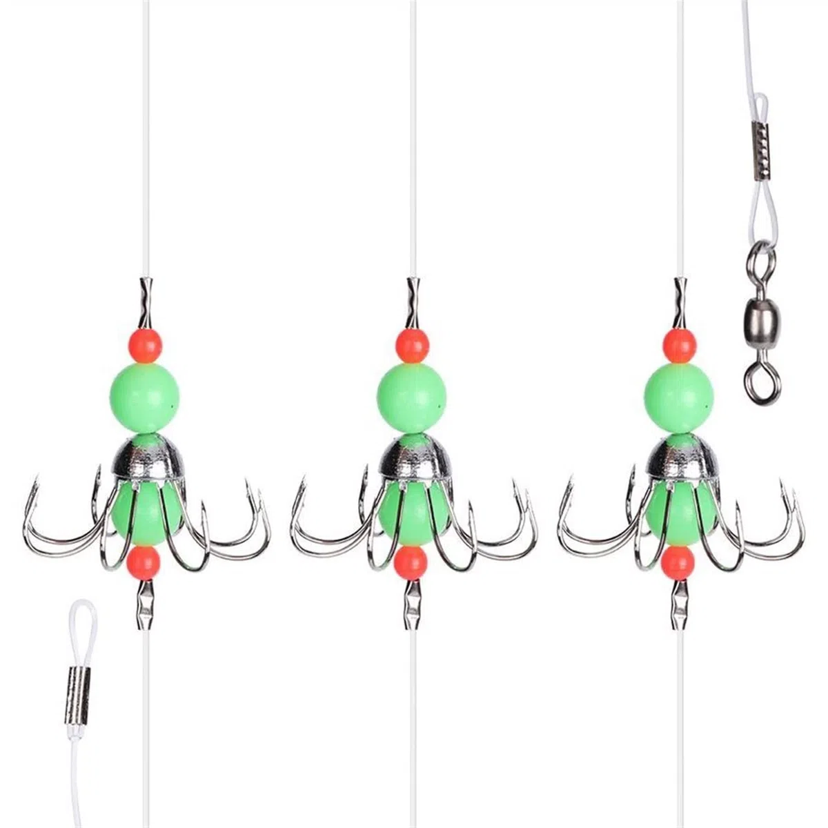 Ami da Pesca Luminoso Calamari Stringa Gancio Polpo Amo da Pesca 8 Artigli Spinato Amo da Pesca Fluorescenza Notte Amo da Pesca Linea Affronta Accessori Gancio da Pesca
