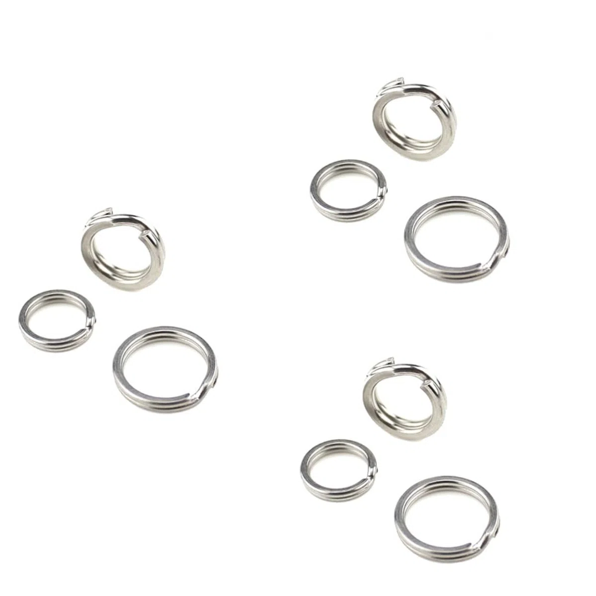 Mipcase 200 Pezzi anello per attrezzatura da pesca Resistente e durevole anelli spaccati in acciaio inossidabile pesca con doppi anelli spezzati doppia apertura anello diviso connettore