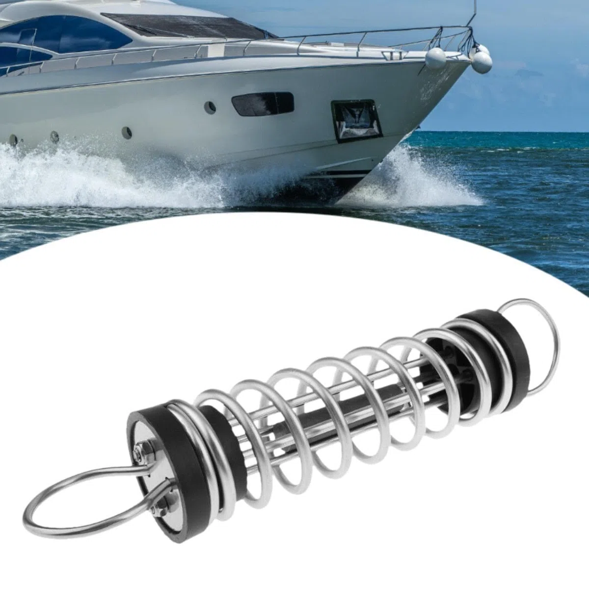 Molla di ormeggio per Ancora di Barca, Molla di smorzatore per Cima di ormeggio per Ancora Marina, Lunghezza 30.5 Cm