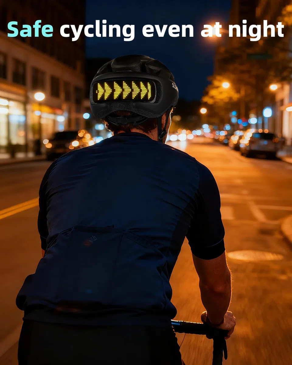 Casco LED intelligente con telecomando e app,testo e motivo fai da te personalizzabili,con luce lampeggiante,resistente,impermeabile,leggero,per uomini e donne adulti,per biciclette