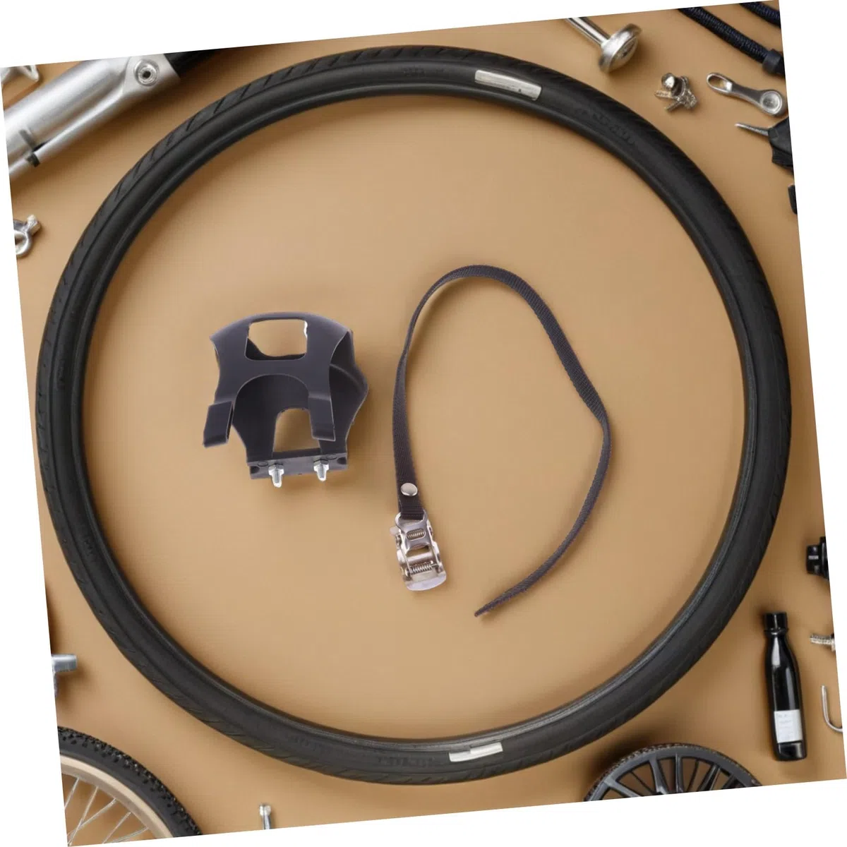 Happyyami 6 Pezzi Cinghie Regolabili per Pedali Bici con Clip per Dita Antiscivolo e Resistenti Intemperie Accessori Sicuri per Pedali Mountain Bike