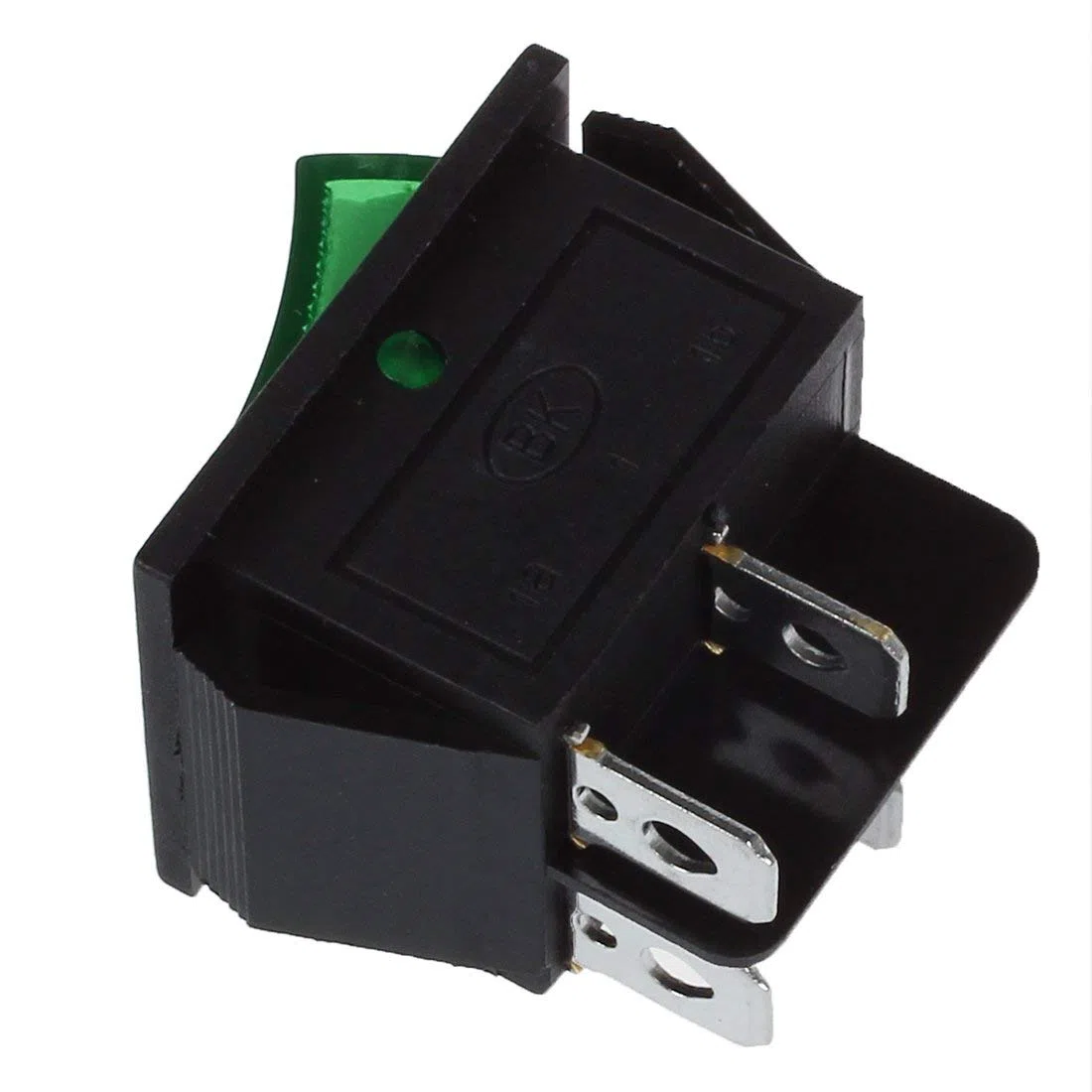 Interruttore AC - SODIAL(R) Luce verde 4 Pin DPST ON/OFF Interruttore a bilanciere 16A/250V 15A/125V AC