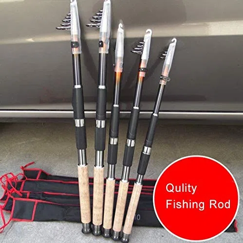 Carbon telescopiche Canne da Pesca Spinning 2.1M 2.7m Canna da Pesca di filatura Rod Sea Fishing Tackle Feeder Canna da Pesca (Size : 2.4 m)