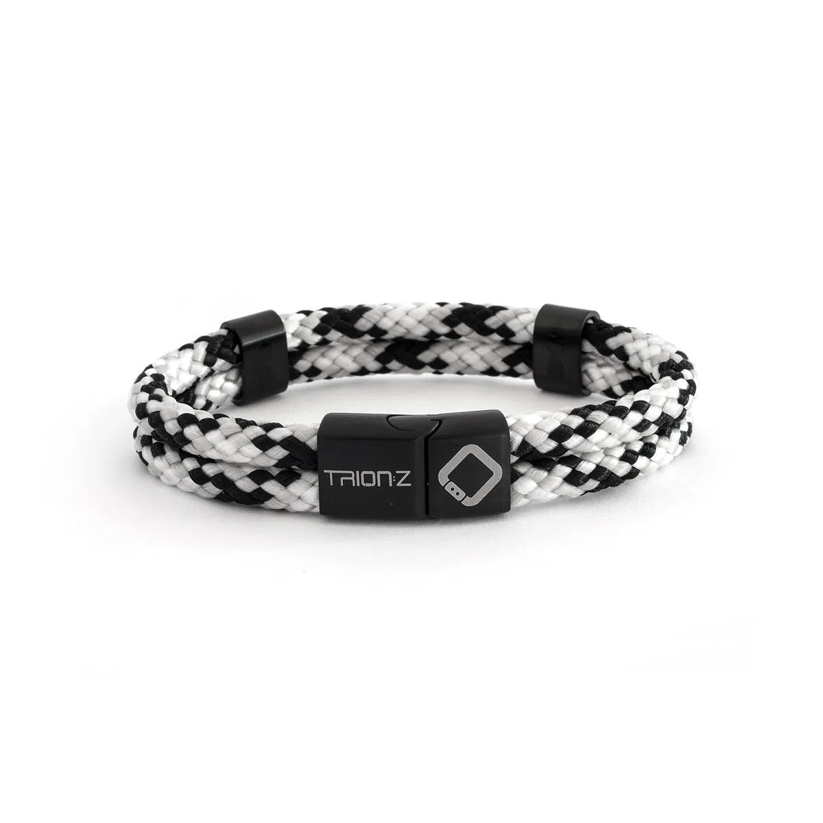 Trion:Z, Zen Loop Duo - Bracciale terapeutico magnetico con tecnologia Trion:Z e design alla moda Small Nero/Argento/Grigio