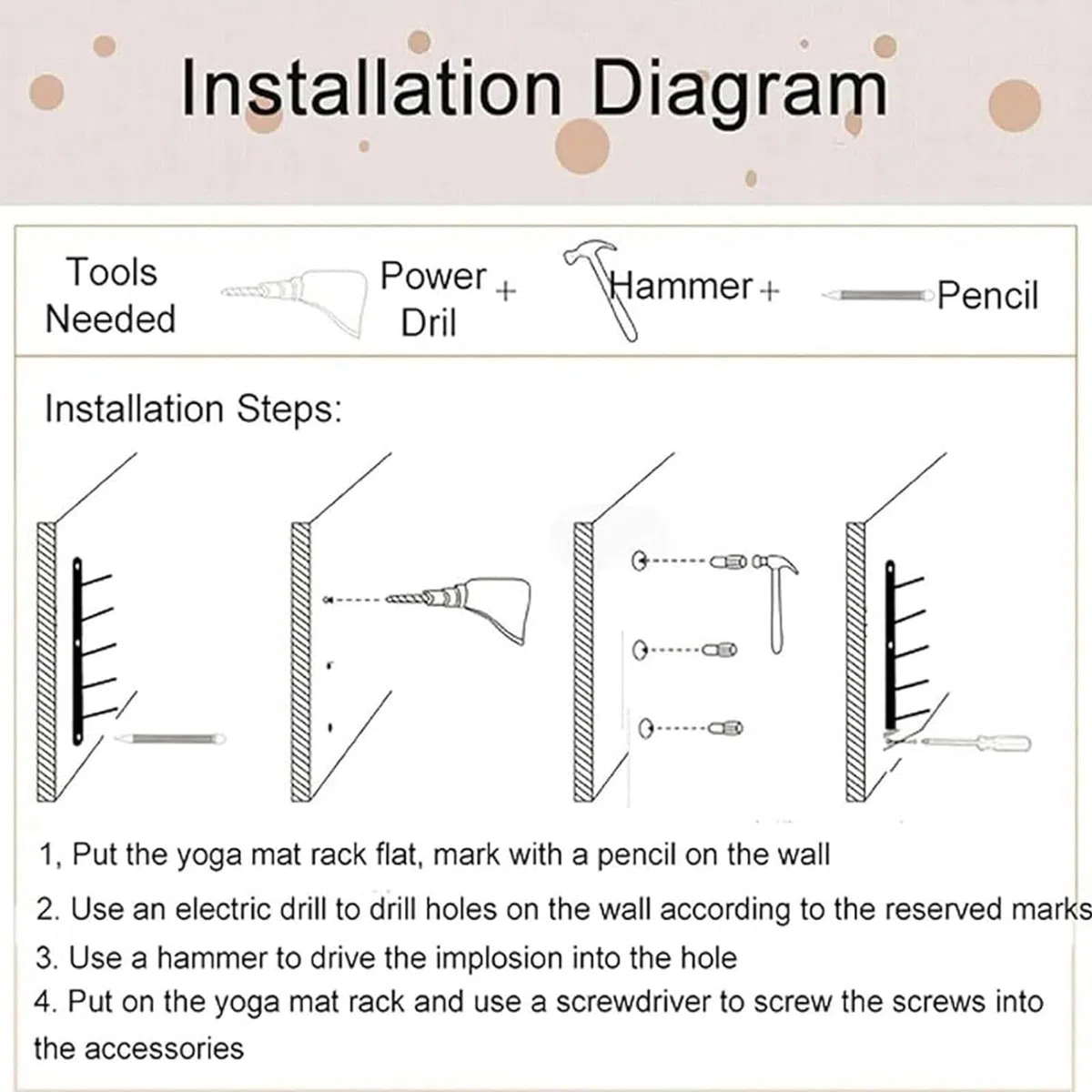 Supporto porta-rulli in legno per foam roller, supporto porta-rulli a 6/9 ripiani da parete, supporto per tappetino da pilates di grande capacità per palestra, per studio yoga, palestra