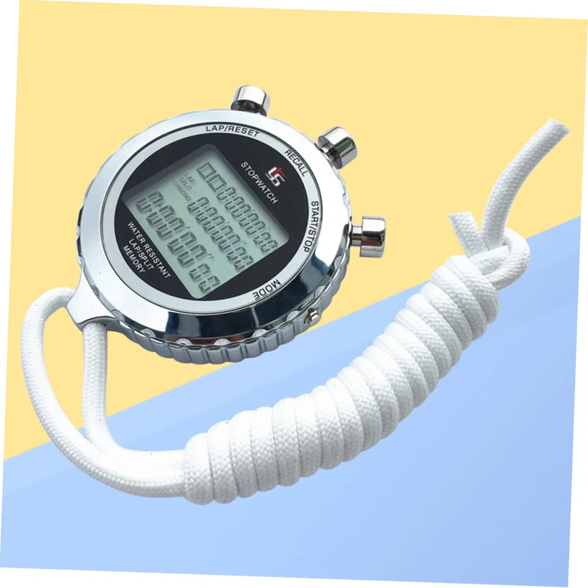 Cronometro Digitale Sportivo con Display Lcd in Acciaio Inossidabile, 3 File e 120, Timer Elettronico Portatile per Intervallo e Studio