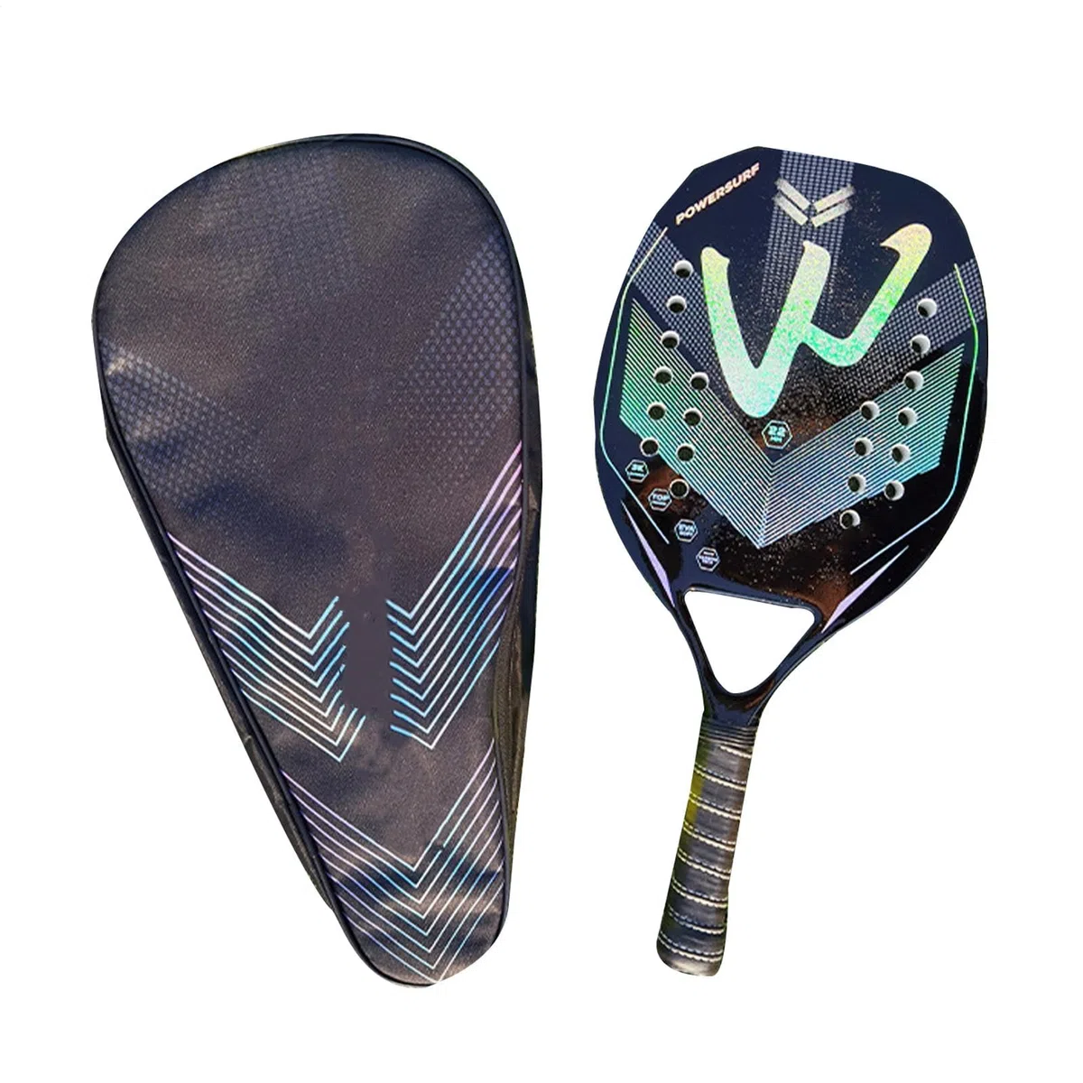 Raccorda da spiaggia, racchetta da tennis a paddle -Racconta a da spiaggia | in fibra di carbonio in fibra di carbonio -con racchetta per in schiuma, borsa da trasporto, forniture per pallin