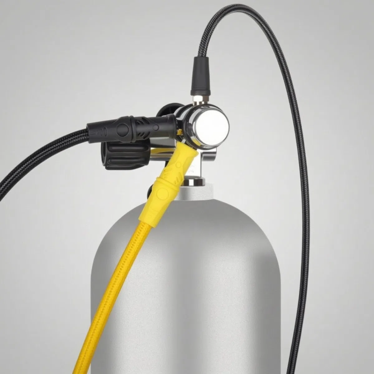 Tubo Regolatore Immersione Tubo Frusta Scuba Tubazione Subacquea Flessibile con Connessioni Filettate Resistenti E Curvatura Elastica Anti Strozzatura, Verde, 75cm
