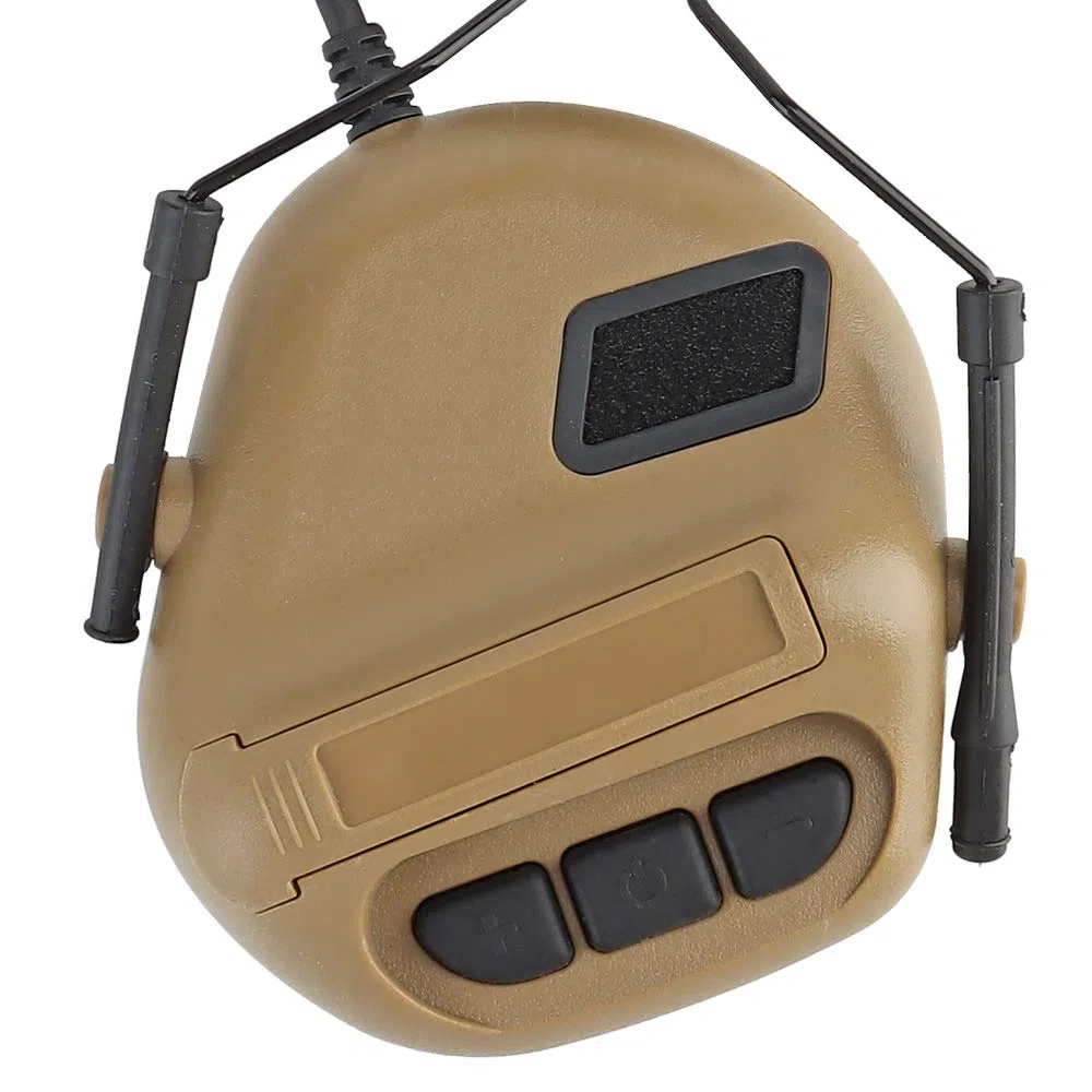 ATAIRSOFT Auricolare tattico Microfono Impermeabile Senza Funzione di riduzione del Rumore Tan