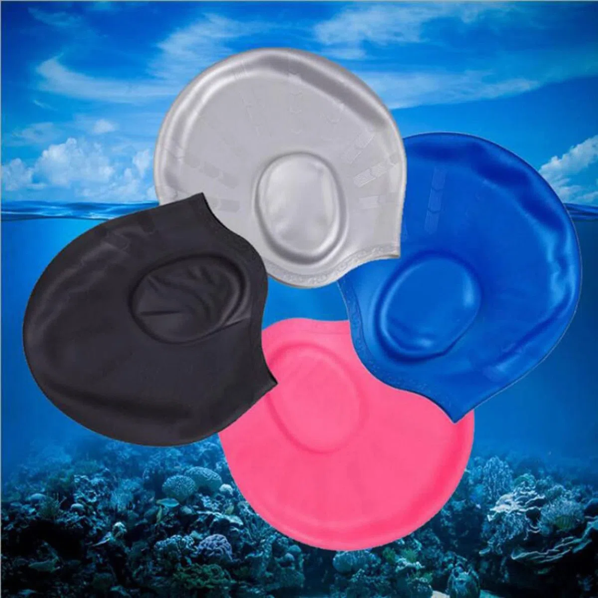 Cuffia da nuoto in silicone, protezione per le orecchie, per uomini e donne, adulti, impermeabile, per sport acquatici