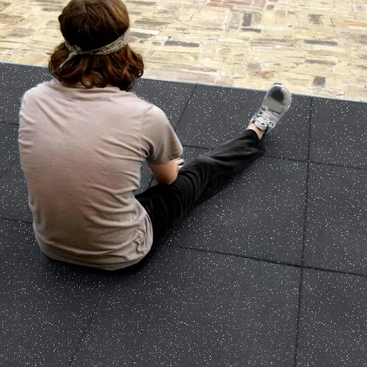 F Fityle Tappetino per Attrezzi da Palestra, fonoassorbente, Resistente, in Gomma ad Alta densità, antivibrazione, per, casa, Uso Commerciale