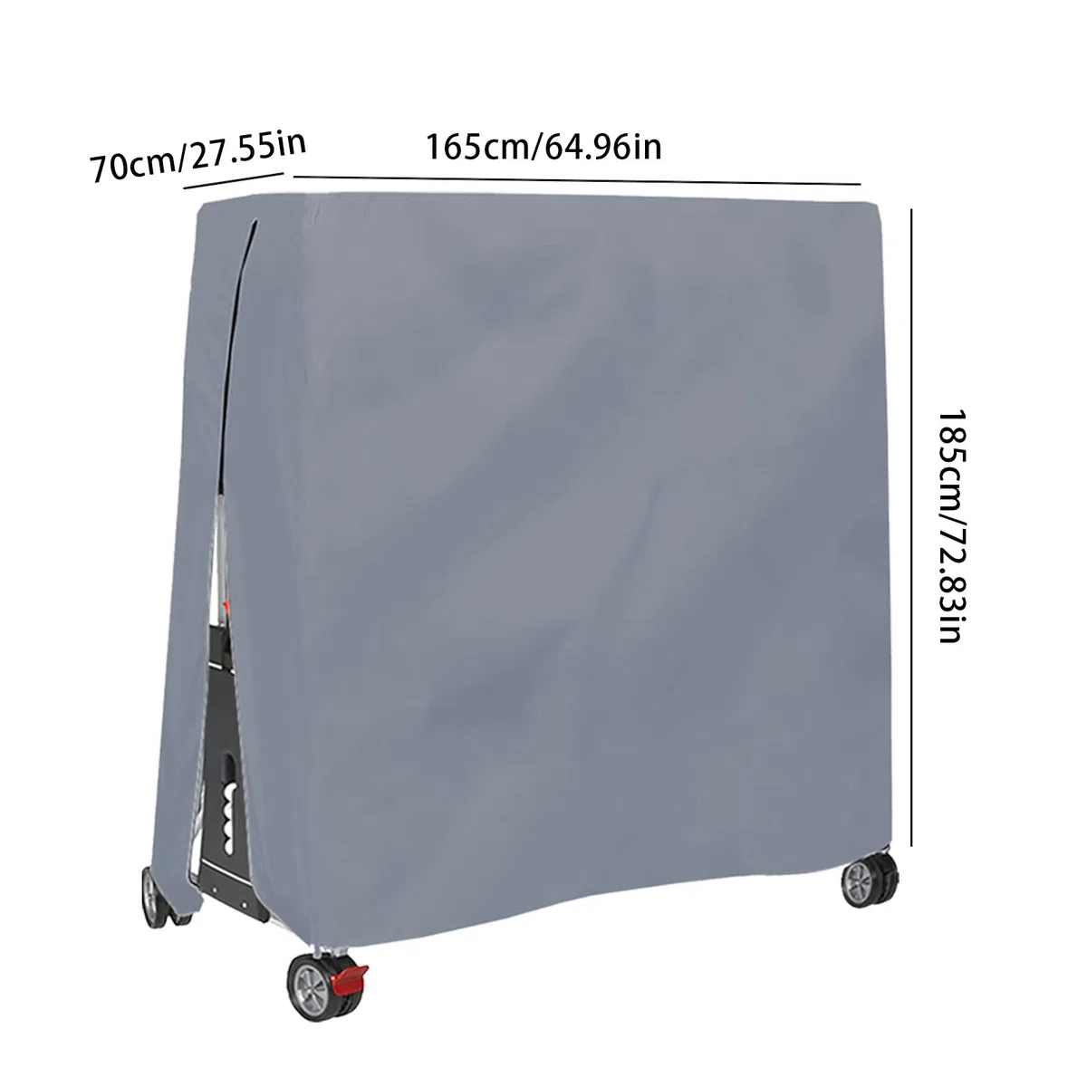 Copertura per tavolo da tennis e ping pong con cerniera e coulisse, 420D Oxford resistente impermeabile per interni ed esterni (185 x 165 x 70 cm) (grigio)
