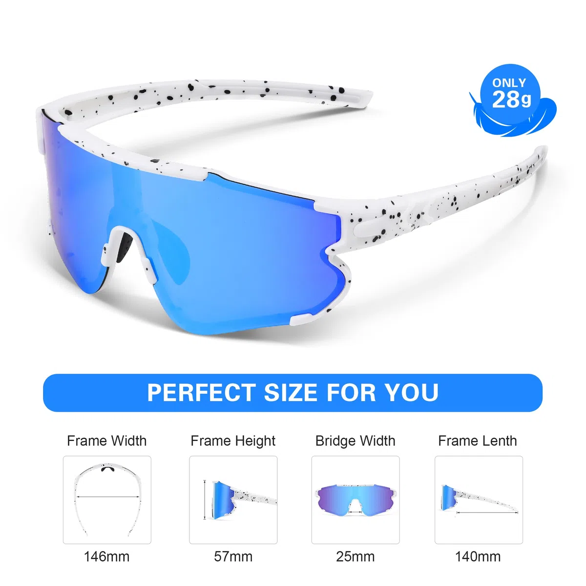 Fanshen Occhiali da sole sportivi polarizzati per uomo e donna, occhiali da sole per baseball, softball, per ciclismo, corsa, protezione UV