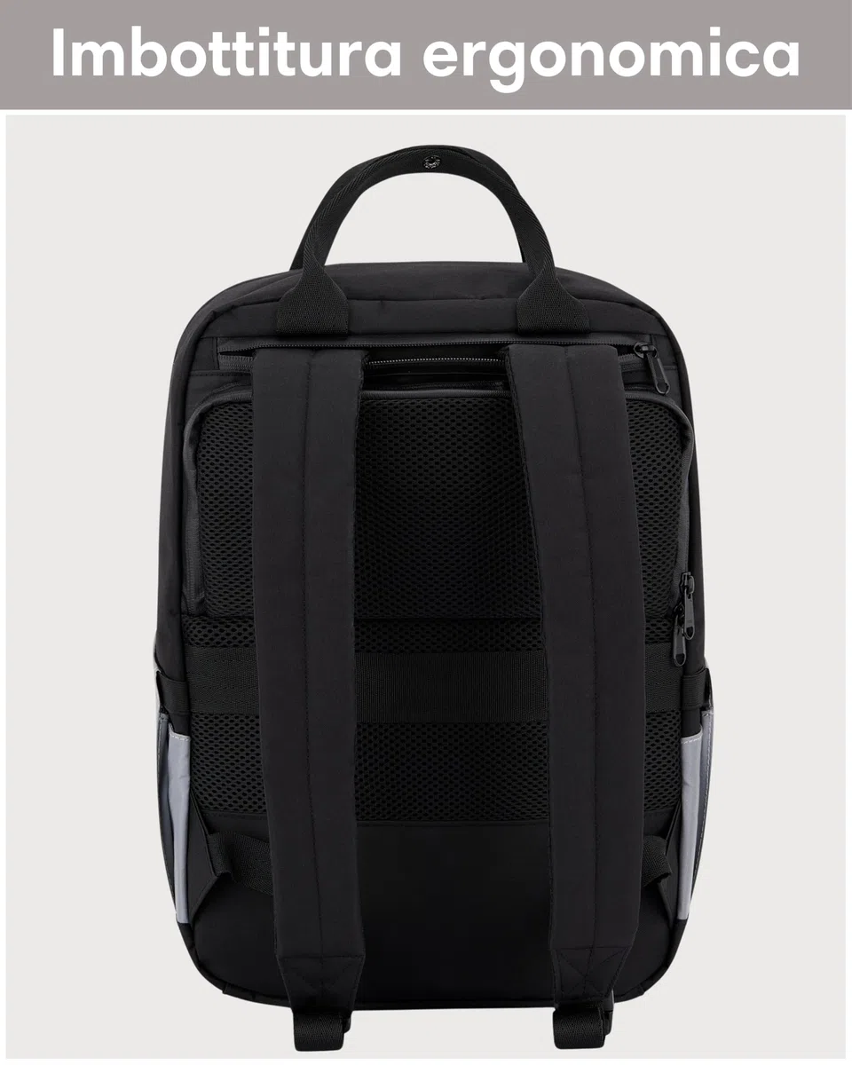 LARKSON Borsa per Bicicletta Nero Riflettente - No 6 Bike - 2 in 1 Borse Posteriori Bici Zaino Scomparto per Laptop da 16 Pollici - Accessori Cestino - Impermeabile