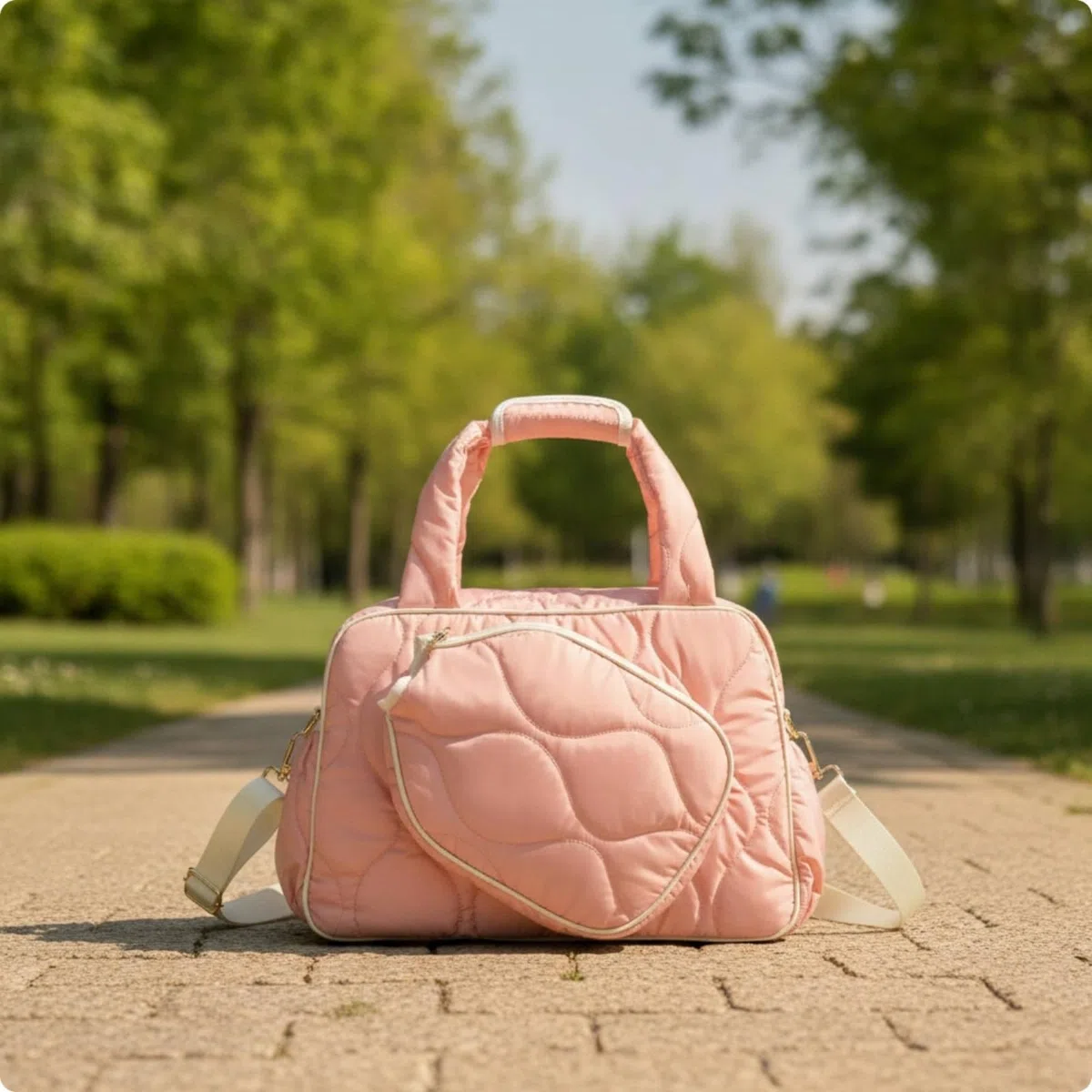 Borsa da Tennis Spaziosa Borsone | Trapuntata, Resistente All'acqua, Borsa con Tracolla Regolabile, per Allenamento, Tennisti