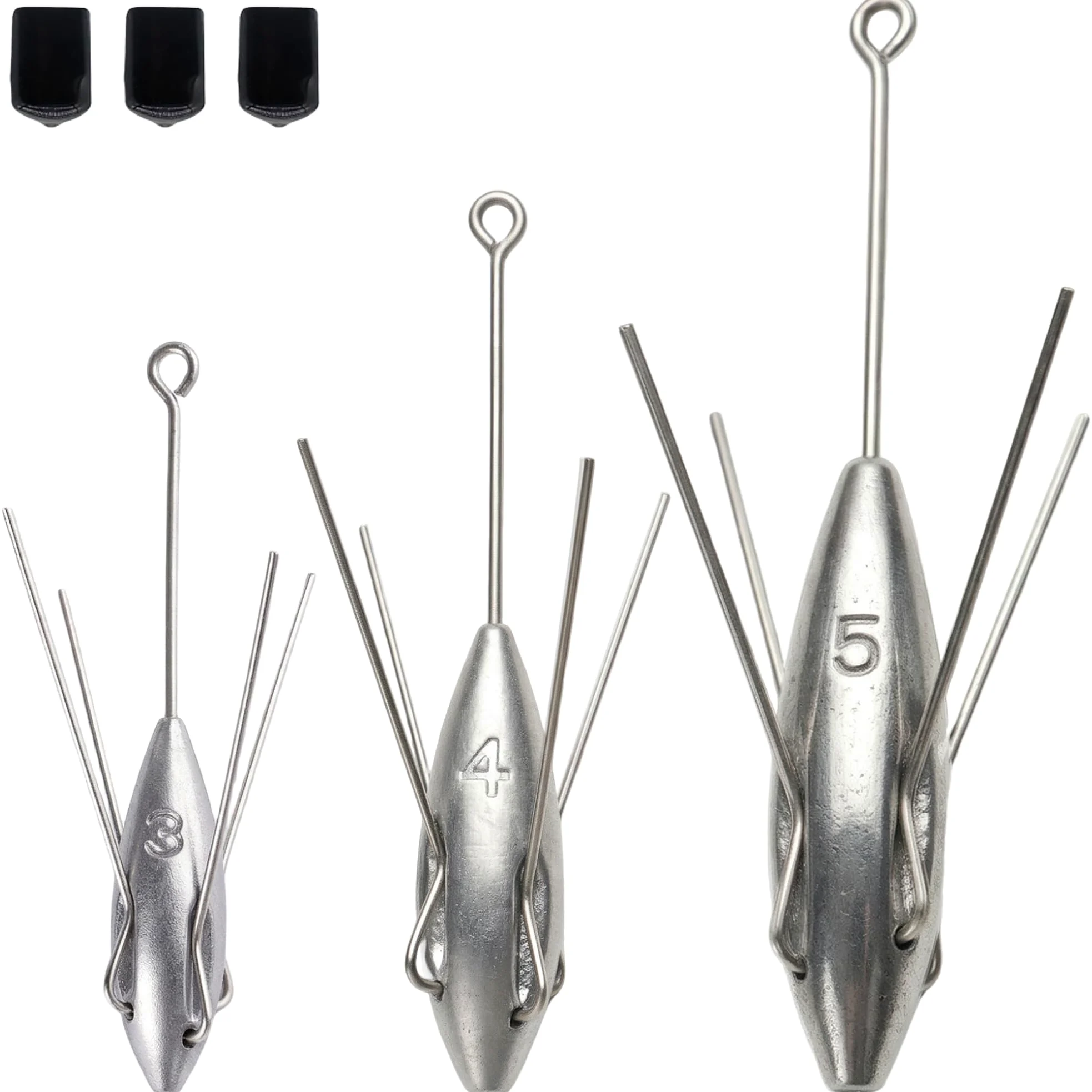Sputnik - Set di piombi per pesca a forma di ragno, 3/6 pezzi, resistenti a coda lunga, per forti correnti e casting in spiaggia, set di attrezzatura in lega di piombo