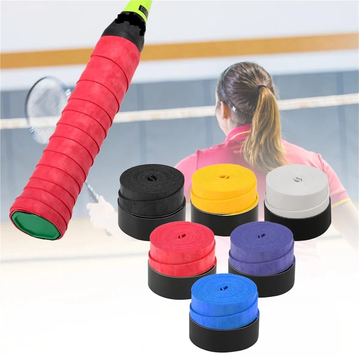 Nastro per Impugnatura da Racchetta Impugnature for Racchetta da Tennis Overgrip Grip Antiscivolo | Fascia antisudore vibrante for racchetta da badminton