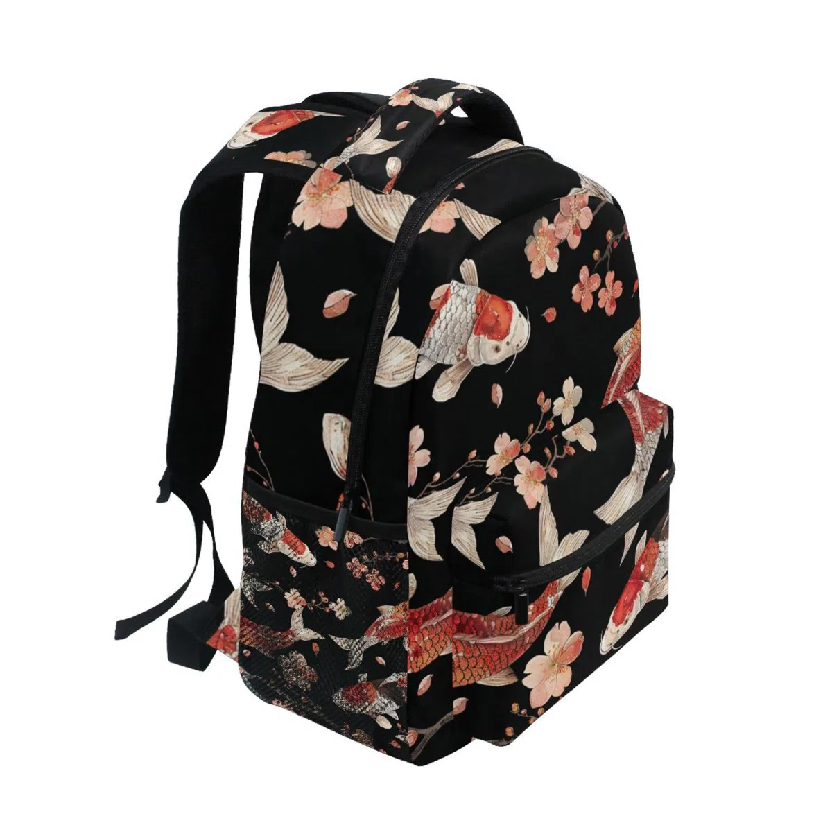 Fiori Di Pesce Koi Elegante Nuoto Zaino Scolastico per Ragazzi Ragazze,Borse per Libri e Studenti Alla Moda