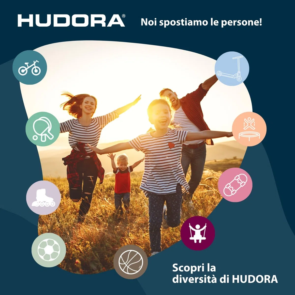 HUDORA Basketballständer Chicago - Basketball Ständer von 206-260cm höhenverstellbar - Mobiler Outdoor Basketballkorb für Kinder/Jugendliche & Erwachsene - Basketballkorb mit Ständer & Rollen