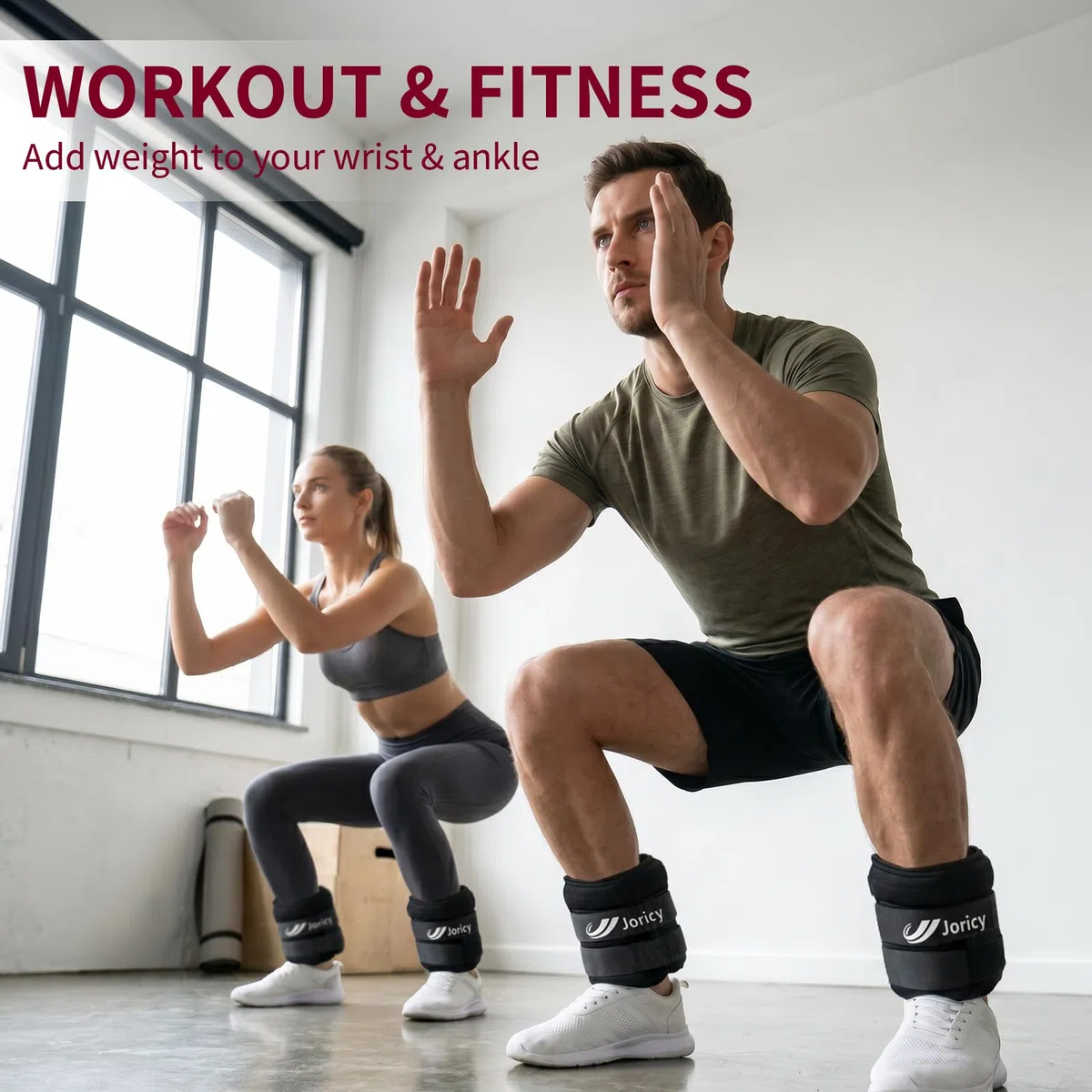 JORICY Peso Caviglia, Pesi per Caviglie, Pesi Regolabili da 2 3 4 5 6 7 8 10 kg 1 Paio Cavigliere Pesi per Fitness, Jogging, Esercizio Fisico, Passeggiate, Ginnastica, Aerobica, Palestra