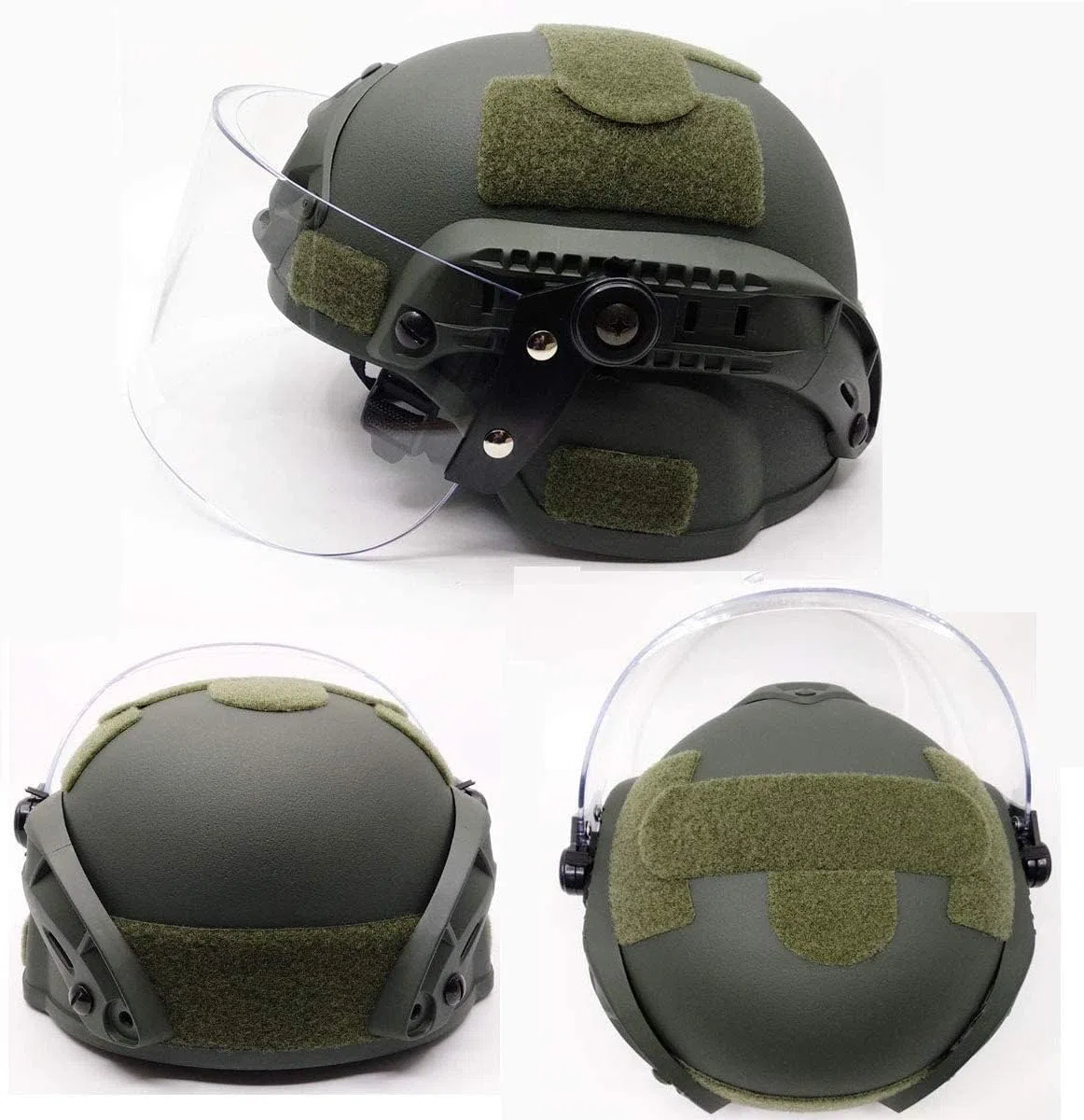 Caschi tattico Mich 2000 Veloce con Visiera antisommossa Trasparente Visiera Protettiva Occhiali scorrevoli per Airsoft Paintball CS Giochi di Guerra Sport all'Aria Aperta