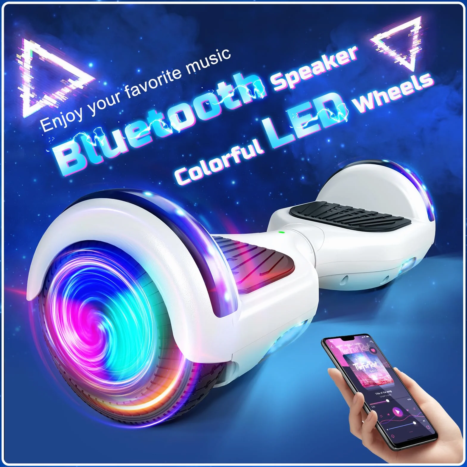 Hoverboard Hover Borad 6.5" con luci LED/Bluetooth, Skateboard Hoverboards, regalo per bambini