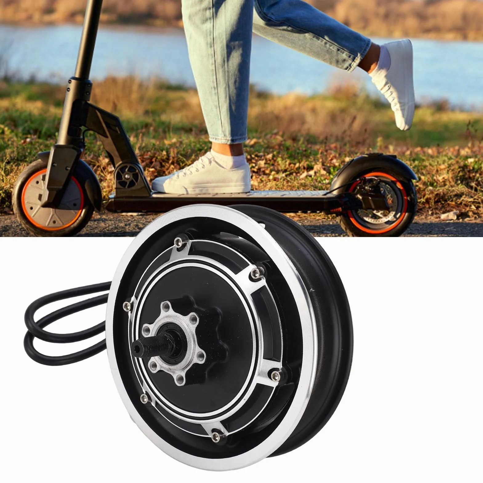 Motore del per Scooter Elettrico 48V 1000W per Pneumatico Esterno da 10 Pollici Ruota in Lega di Alluminio Funzionamento Silenzioso Alta Efficienza Durevole