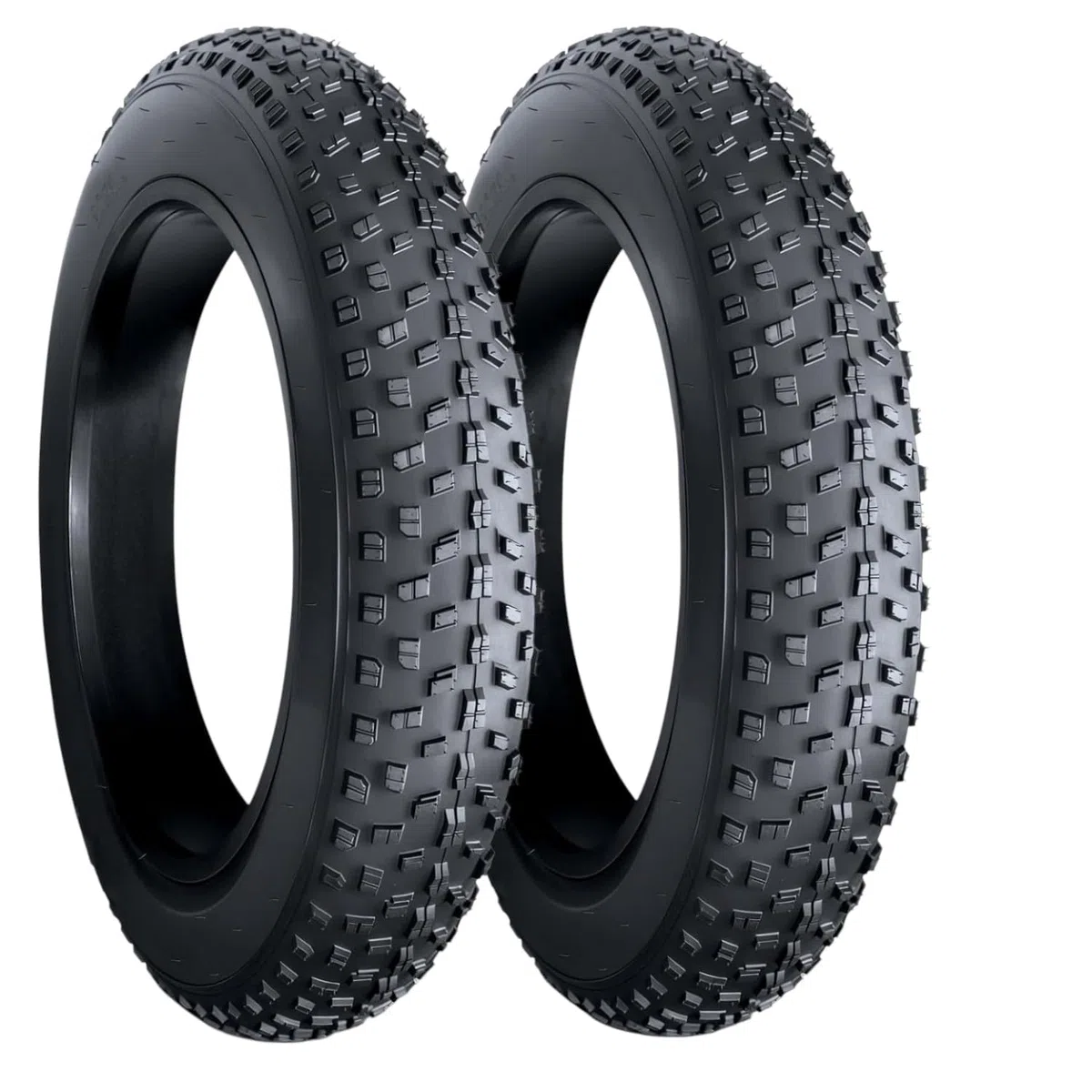 2 Copertoni 20 X 4.0 Fat Bike E-Bike Rinforzati – Coppia Pneumatici MTB 20” (100-406) Tassellati in Gomma Nera Rigida per Bicicletta Elettrica e Mountain Bike – Alta Resistenza e Grip