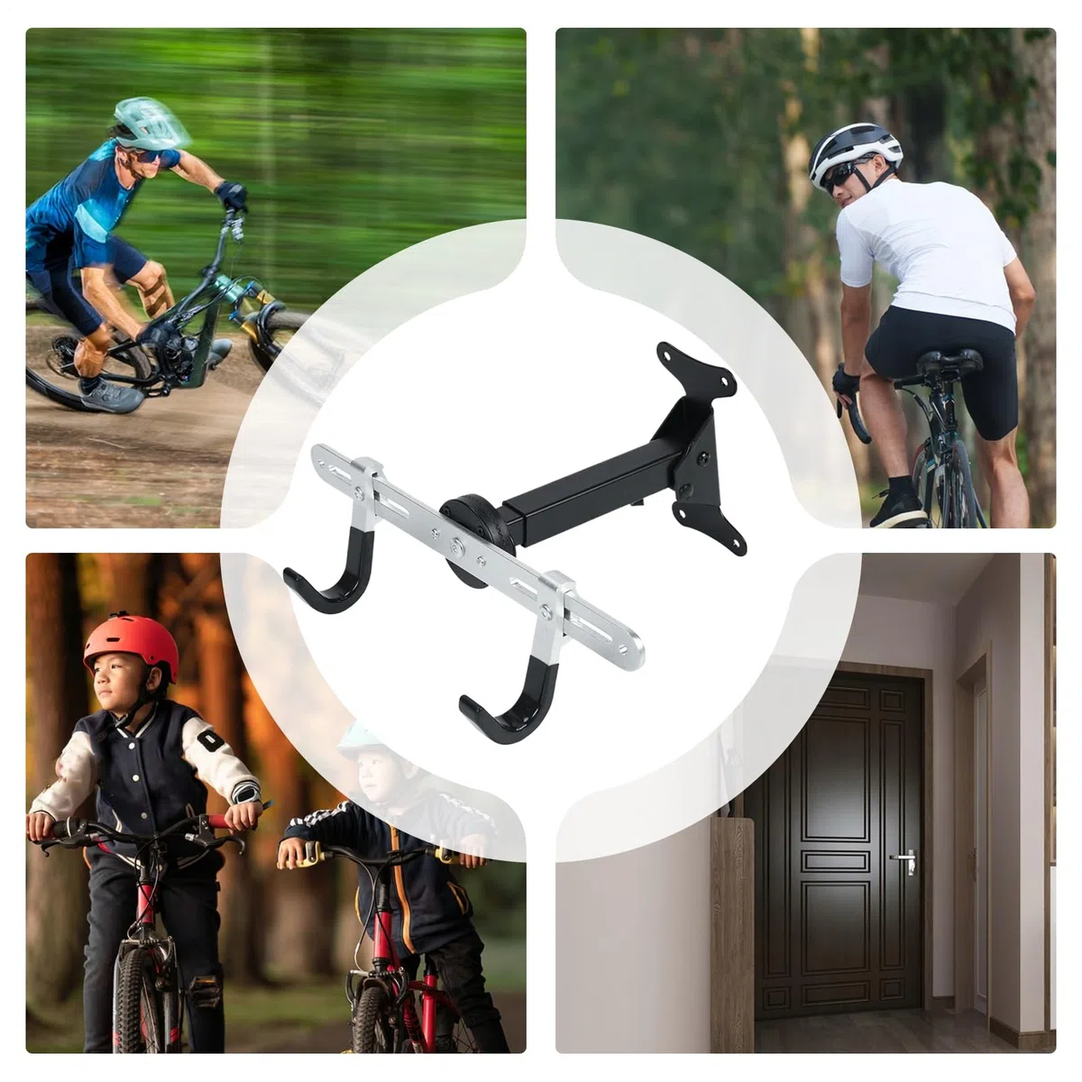 Appendino Per Biciclette Da Parete Gancio Regolabile | Portabiciclette Verticale Da Parete Per Uso Interno, In Casa, Garage, Per Organizzazione, Deposito, Esposizione E Risparmio