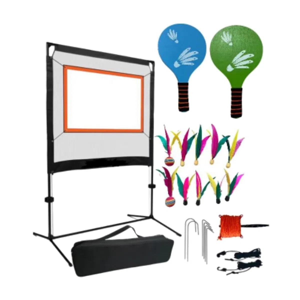 Rete da Badminton Portatile con Esperienza Completa di | interni ed esterni, include racchette e volani, set di rete da badminton per adulti con borsa per il trasporto.