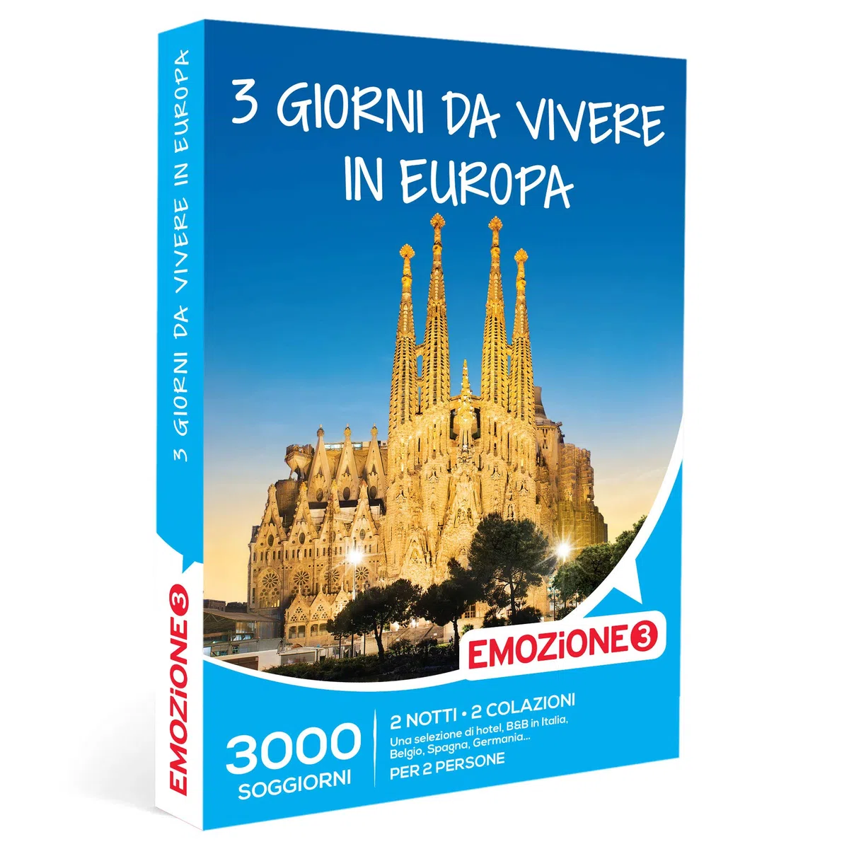 Cofanetto regalo 3 giorni da vivere in Europa - Idea regalo per la coppia - Due notti con colazione per 2 persone