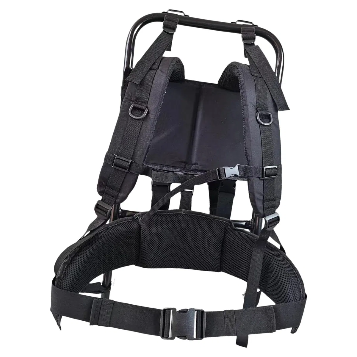 Zaino da Escursione 60 Litri, Zaino da Trasporto Pesante 60 Kg, Telaio in Lega di Alluminio, Nylon Impermeabile, per Trekking e Campeggio- Nero