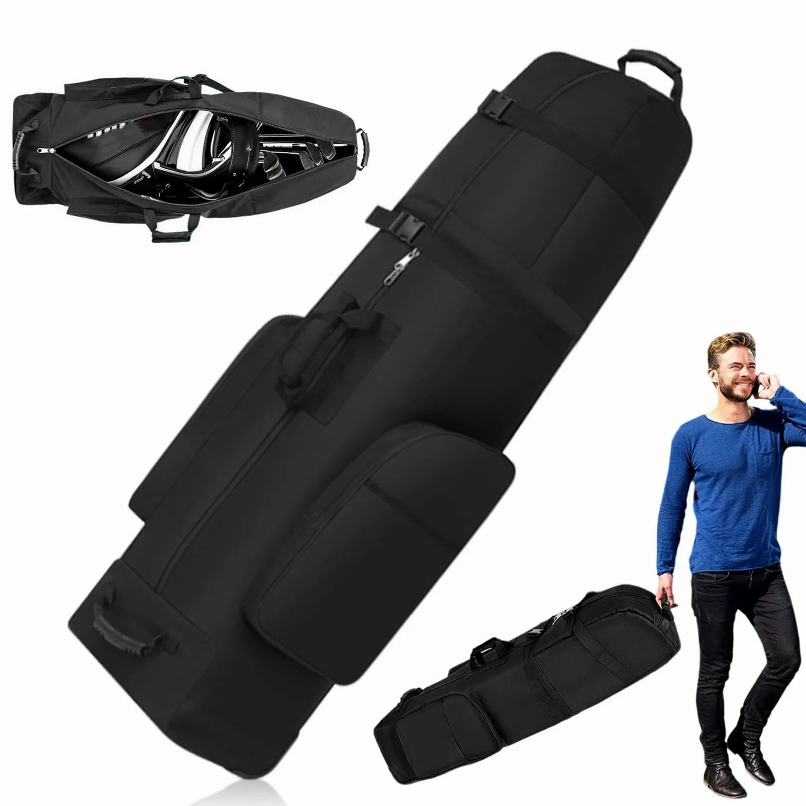 Borsa Da Viaggio Da Golf Per Compagnia Aerea - Custodia Pieghevole Resistente Con Ruote | Leggera Borsa Da Golf Volante Per Donna E Uomo