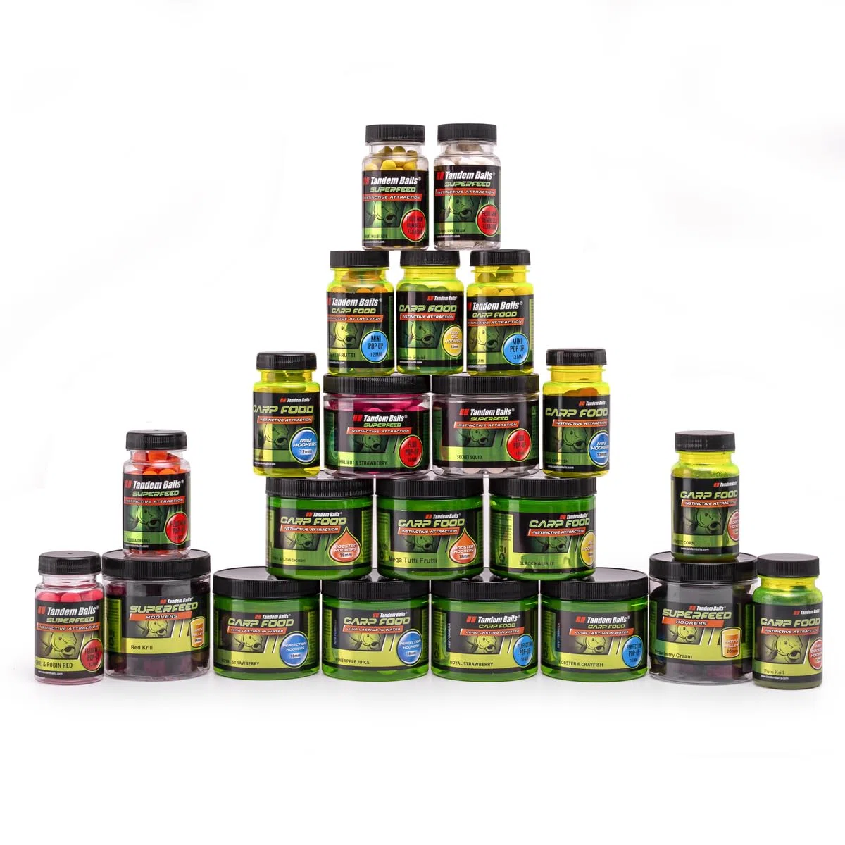 Tandem Baits Set di 22 Carp Hook Baits Fishing Box XXL | Mini Pop Up Boilies 12 mm | Pop Up Boilies 16 mm | Diffusion Booster Attractor | Carpfishing Pesche Pesca Accessori | Alimentatore per la Carpa