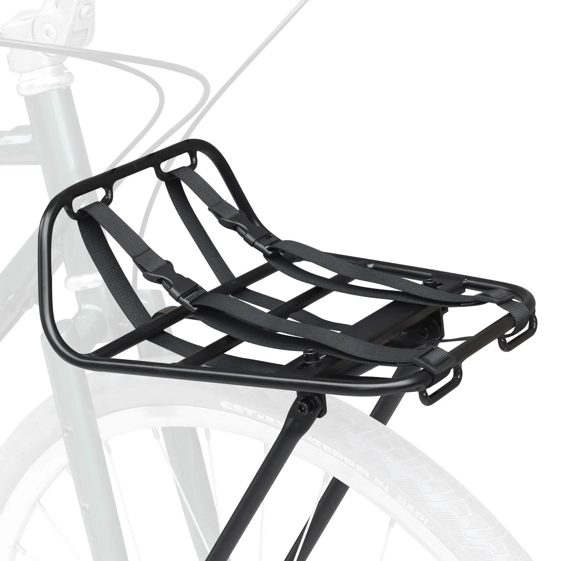 ZUKKA Portapacchi per bici anteriore, in lega di alluminio, capacità massima di carico 15 kg, adatto per biciclette da 24-29 pollici 700C per mountain bike e bici da strada