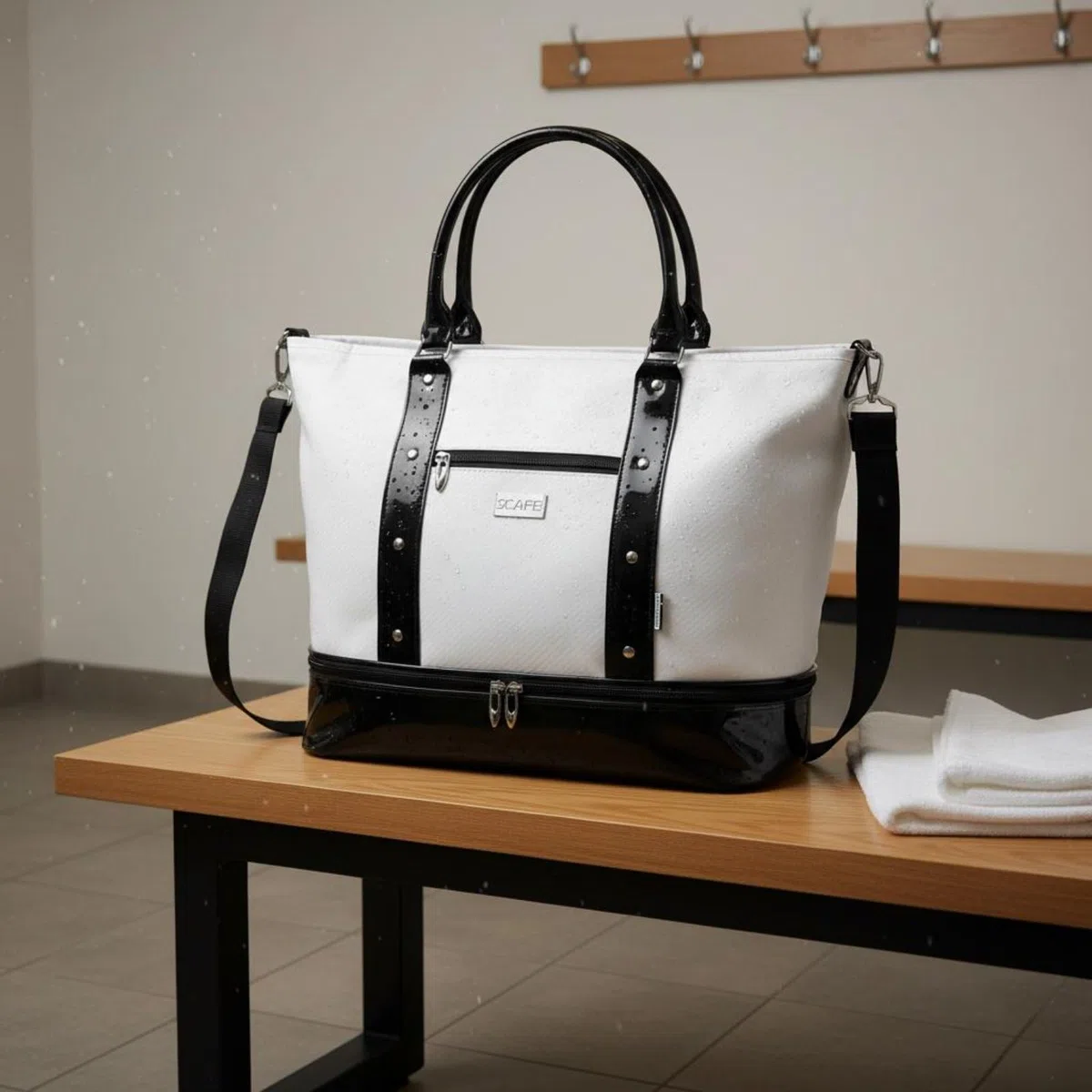 Borsa da Golf Borsa da Viaggio Borsone Sacca Borsa Sportiva con Scomparto Scarpe in Poliestere Impermeabile con Manici E Tracolla Adatta a Campo da, Black
