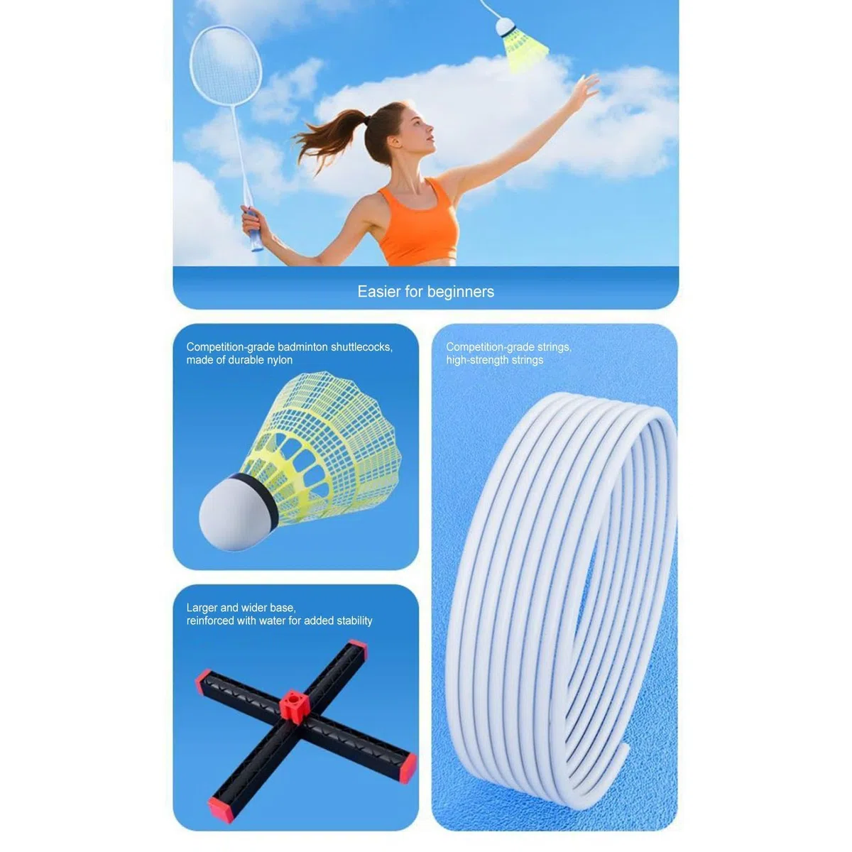 Attrezzo da Allenamento Badminton Strumento Pieghevole Portatile per | Allenatore Singolo Di Badminton Per Donne Uomini Ragazzi Uso Interno Esterno Casa E Giardino