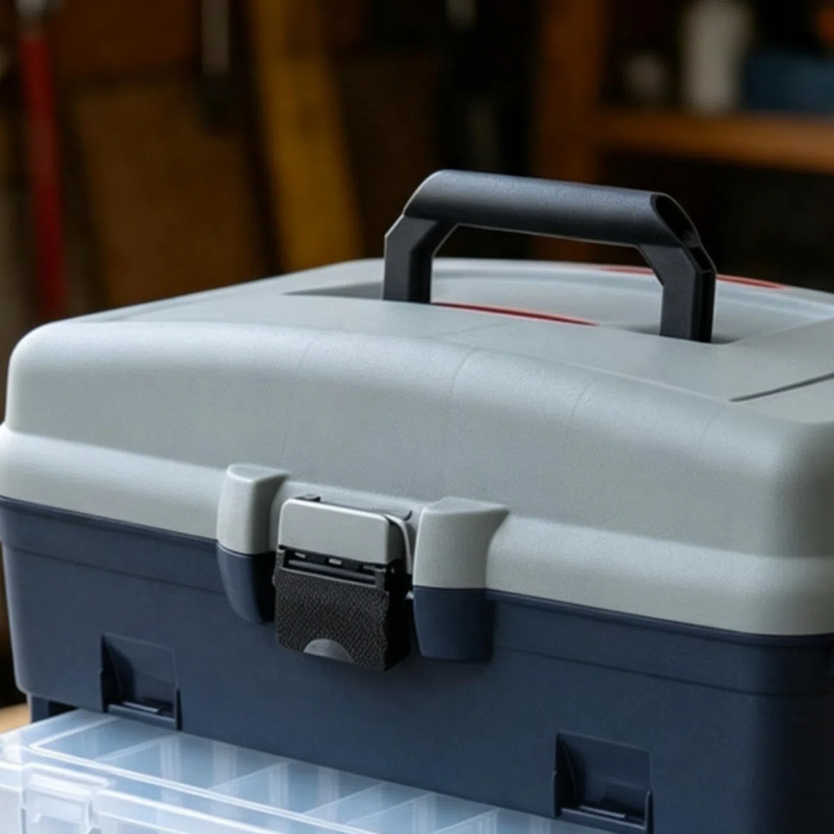 Contenitore Attrezzatura da Pesca Scatola Tackle Organizer Cassetta Portaesche con Vassoi Estraibili Design a Due Livelli in Plastica Robusta con