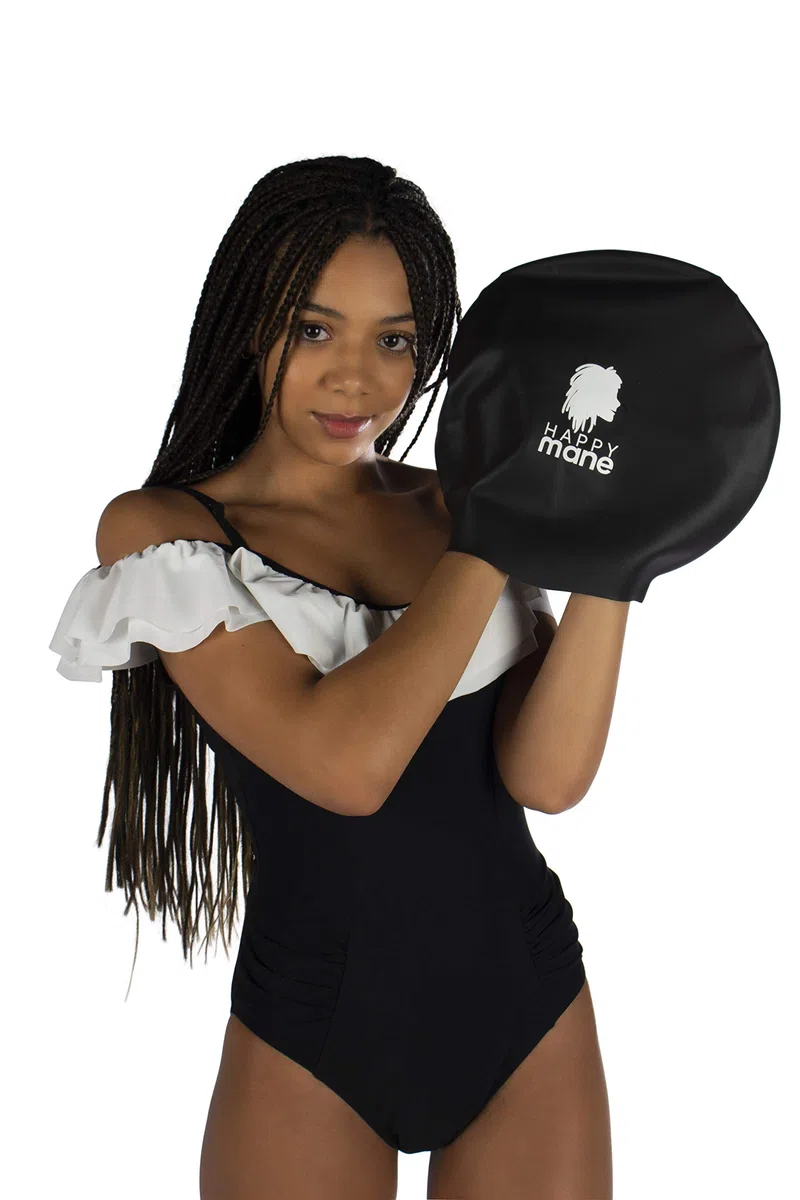 Cuffia da nuoto in silicone XL per trecce e dreadlock, per capelli asciutti durante il nuoto e capelli lunghi, extension e capelli ricci, cuffia da doccia per donne, uomini, bambini