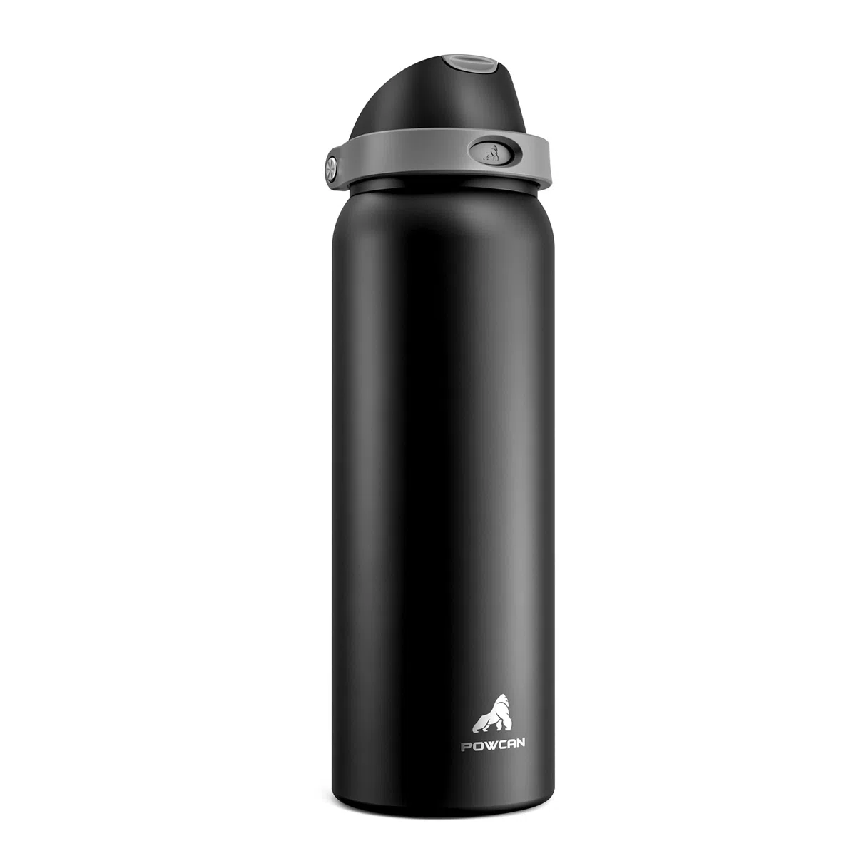 POWCAN Borraccia termica da uomo da 1180 ml: beccuccio a pulsante e cannuccia a chiusura rapida, a prova di perdite, fredda per 24 ore, grande bottiglia d'acqua in acciaio inox, per sport, campeggio