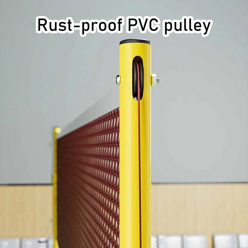Pali da Badminton/pallavolo con Rete, Telaio per Rete da pallavolo in Acciaio Resistente alle intemperie per Esterni con Ruote, Altezza Regolabile
