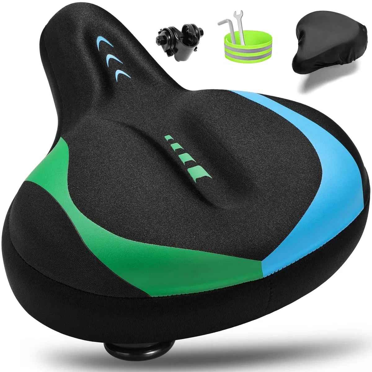 CDYWD Sella Bici Comoda Uomo Donna, Sellino Bici Morbido in gel, Larga, Con Sospensione, Traspirante, Ergonomica Sedile Bici per Biciclette da MTB, City Bike, Ebike, Cyclette