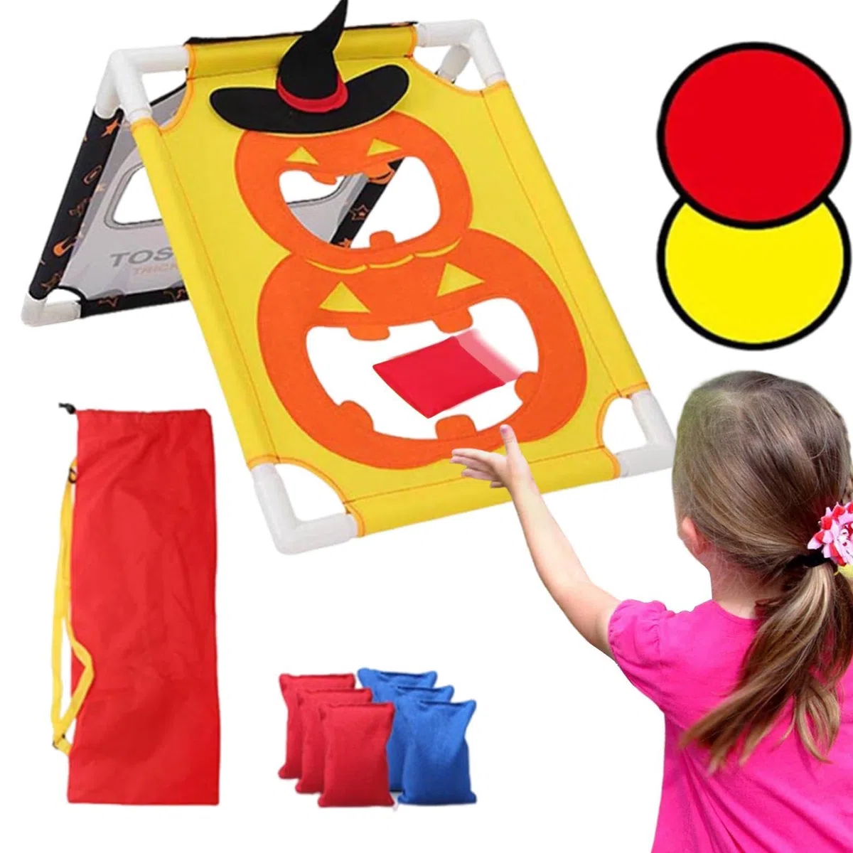 Set Lancio Sacchetti Giocattoli sensoriali interattivi cartoon | Set di Tavole Cornhole per Bambini Halloween per Ragazze e Ragazzi Famiglia Interno Esterno Spiaggia Picnic Festa Scuola