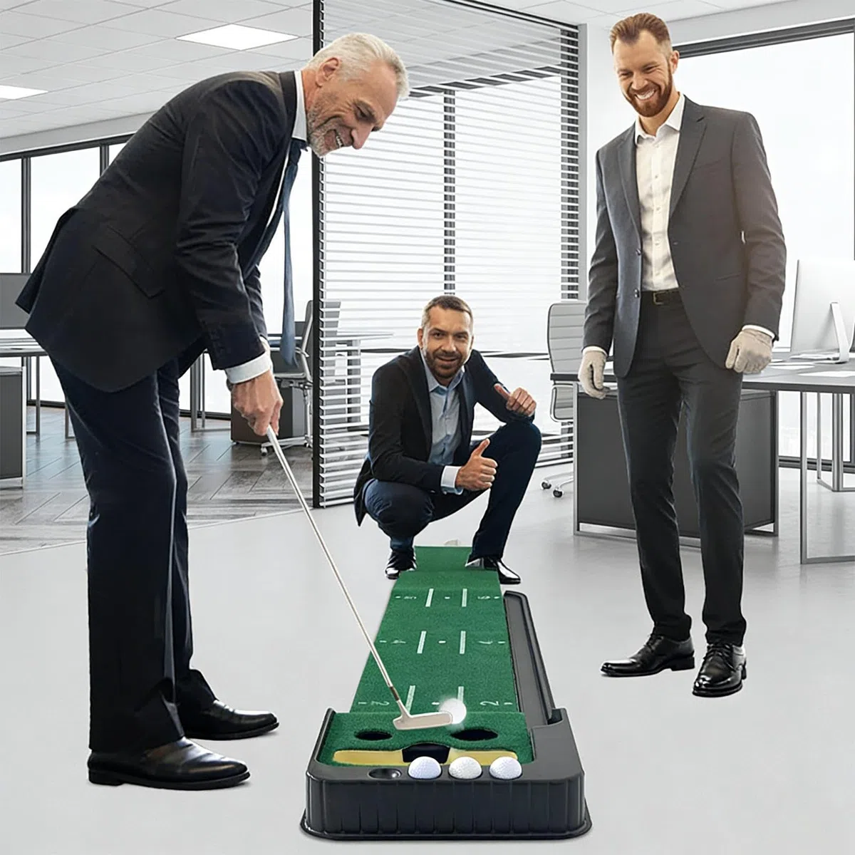 Tappeto Putting Green per Interni | Tappeto green per allenamento di colpi da golf,Tappetino Allenamento Golfista - per Uso in Giardino, Esterno, Prato, Interni, Casa, Palestra Domestica