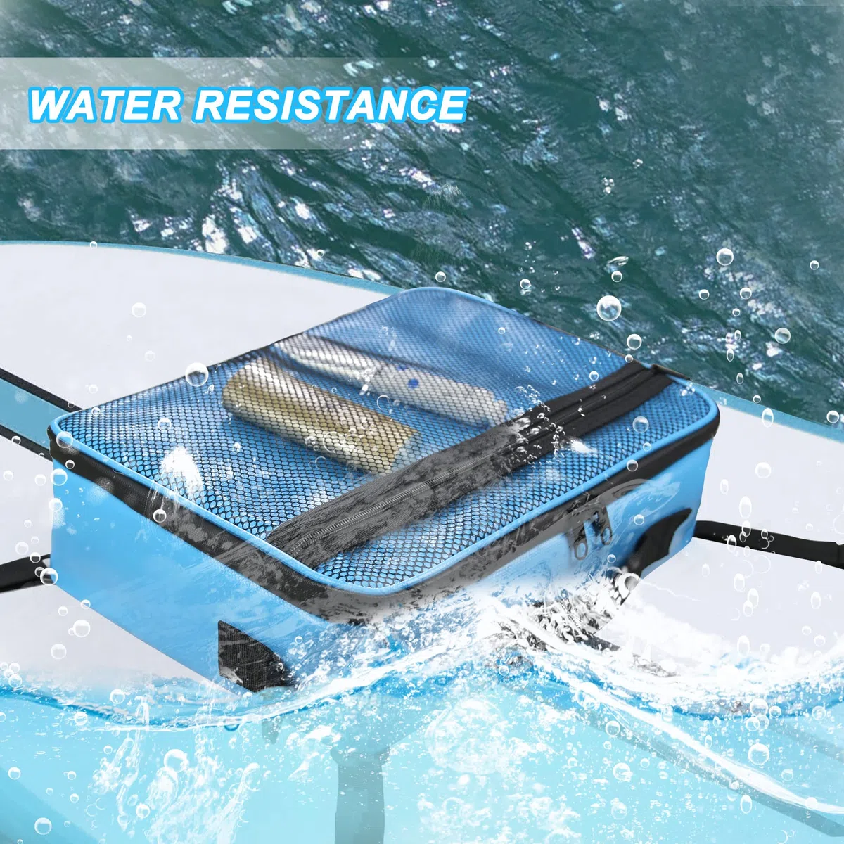 Sup Deck Cooler Bag - Borsa da ponte impermeabile, manico laterale, tracolla, tasca superiore in rete, accessori per il ponte