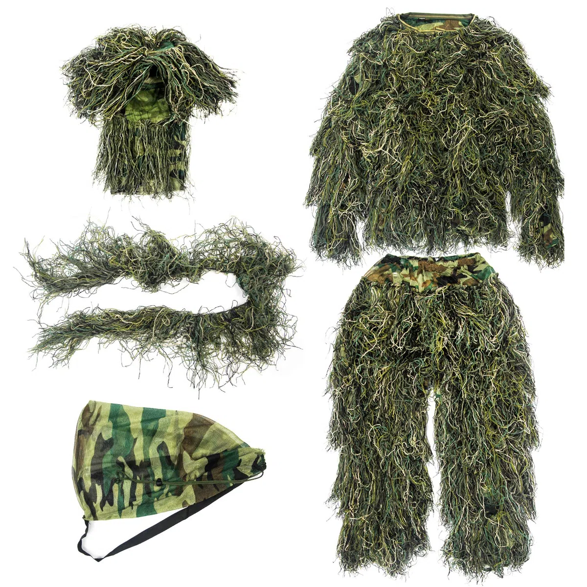 GUGULUZA - Tuta da caccia 3D Ghillie Jungle Woodland Camouflage