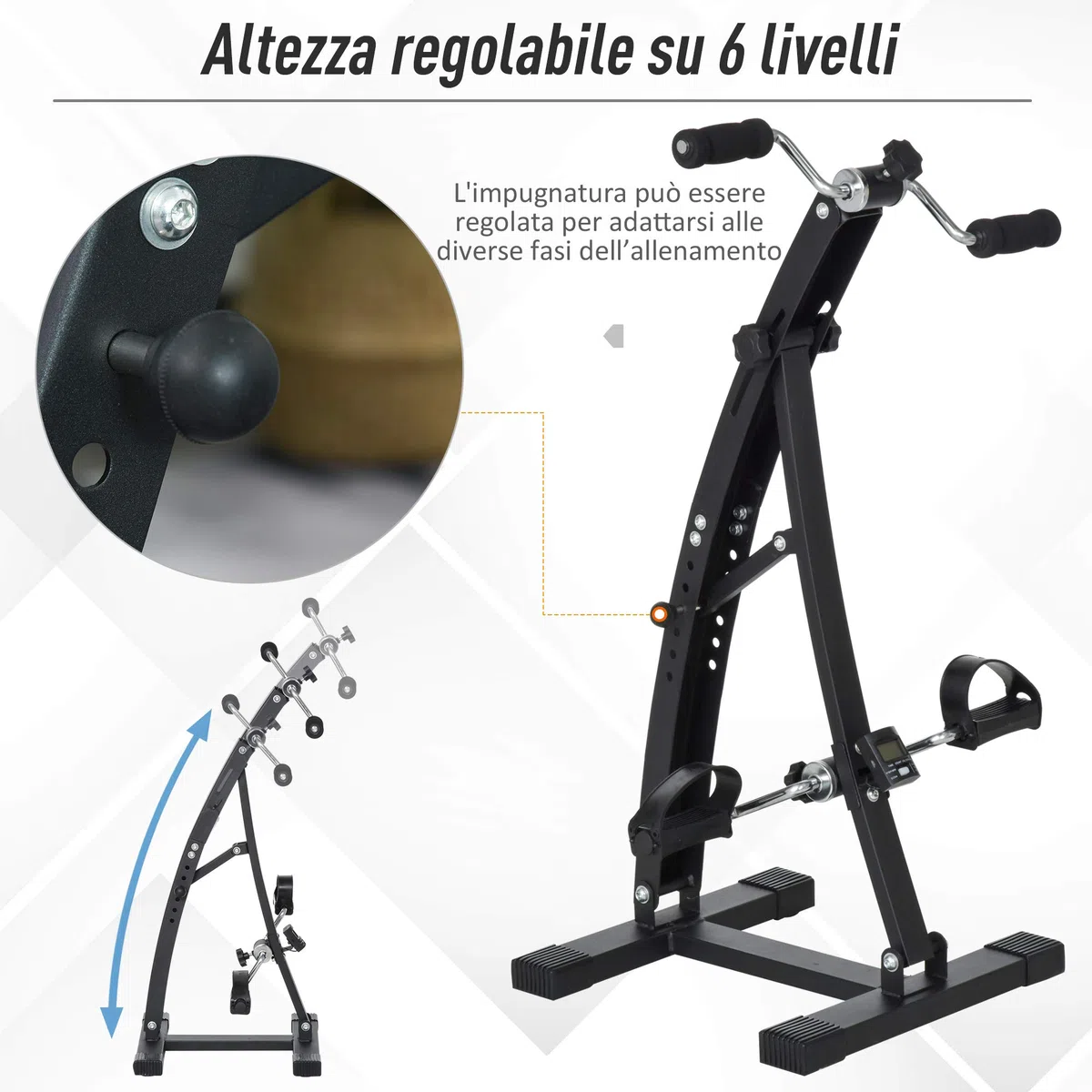 homcom Pedaliera Braccia e Gambe da Divano o Poltrona con Schermo LED, Altezza e Intensità Regolabile, 41x50x96cm